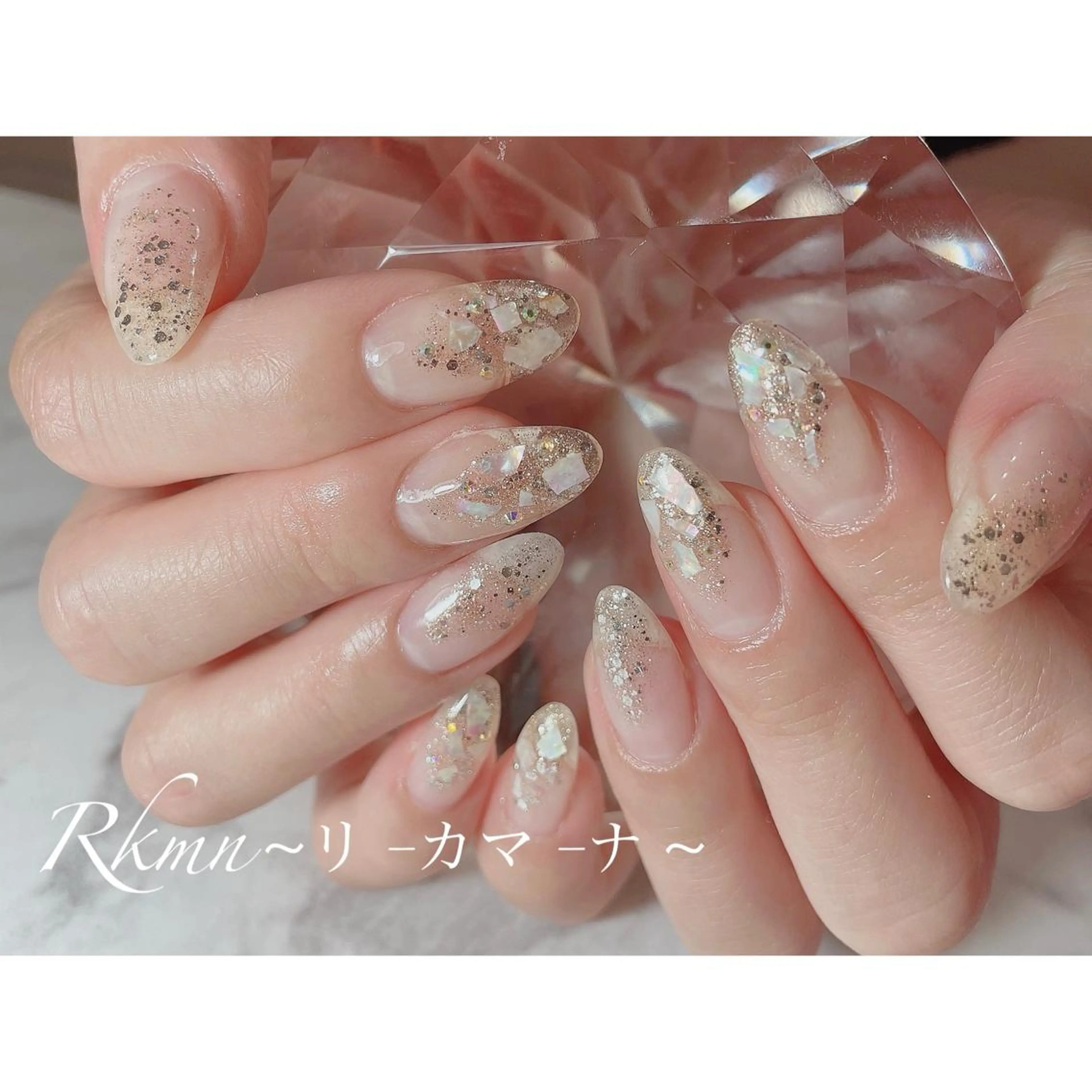 ネイル アートネイル ラメ(グリッター) 春ネイル ハンドネイル フットネイル ハンドケア Rkmn ~リ-カマ-ナ~のネイルデザイン