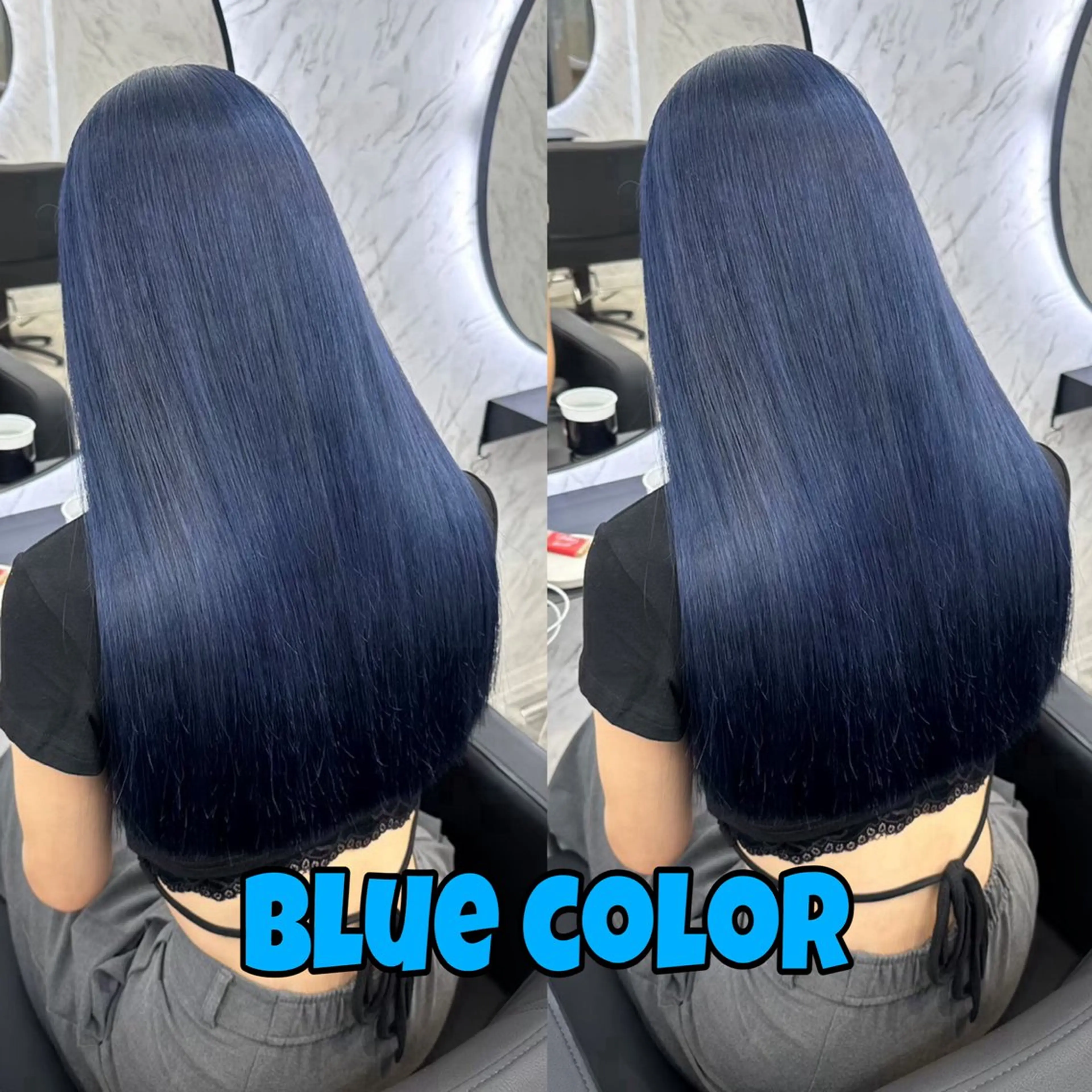 ロング カラー ブルーカラー カット¥1100 ✂️MIUのヘアスタイル