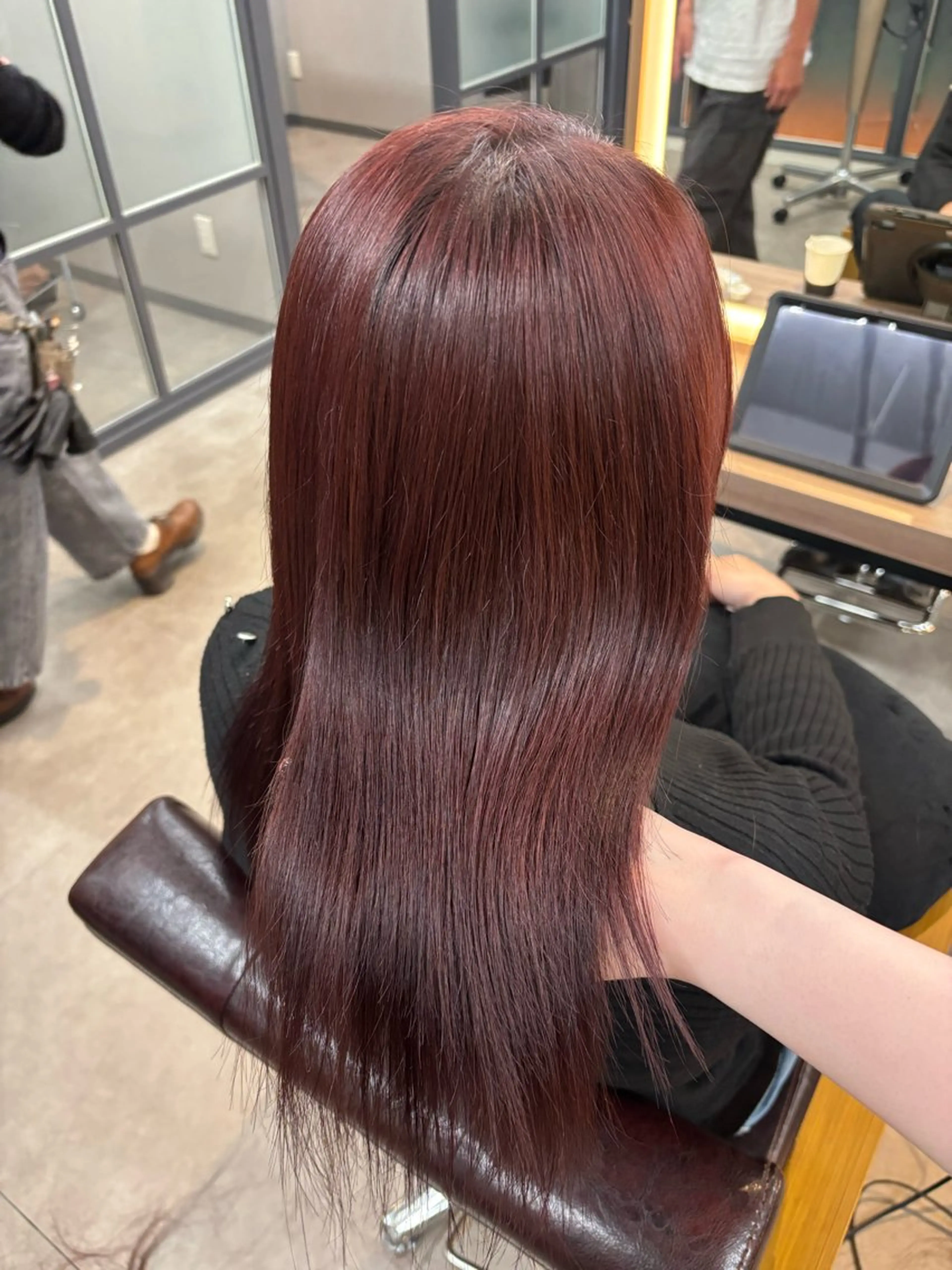 セミロング カラー カット ヘアカラー トリートメント レイヤー✂︎ぷつボブ 艶カラー🤍noaのヘアスタイル