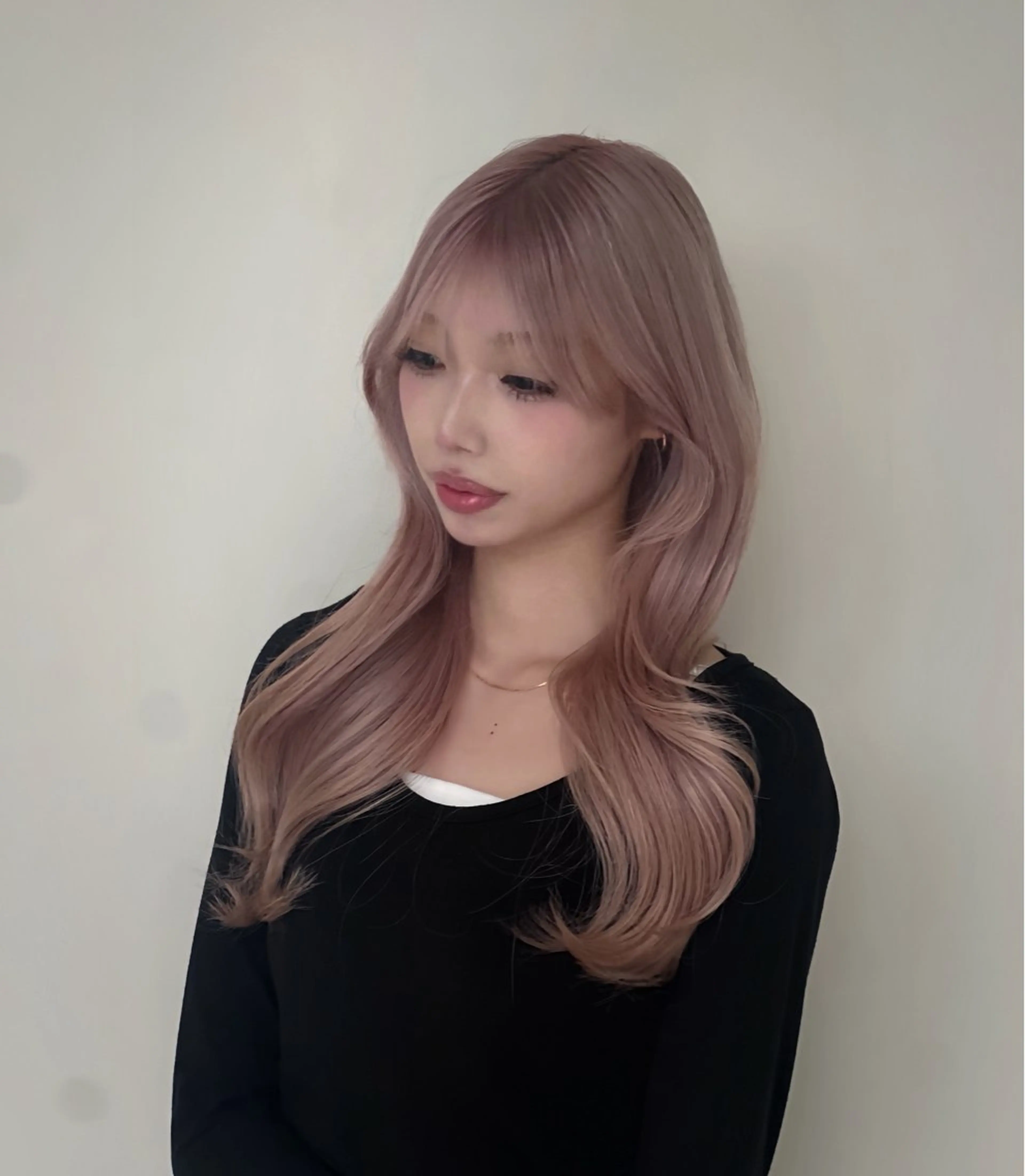 ロング カラー ピンクカラー 福光 晴斗のヘアスタイル