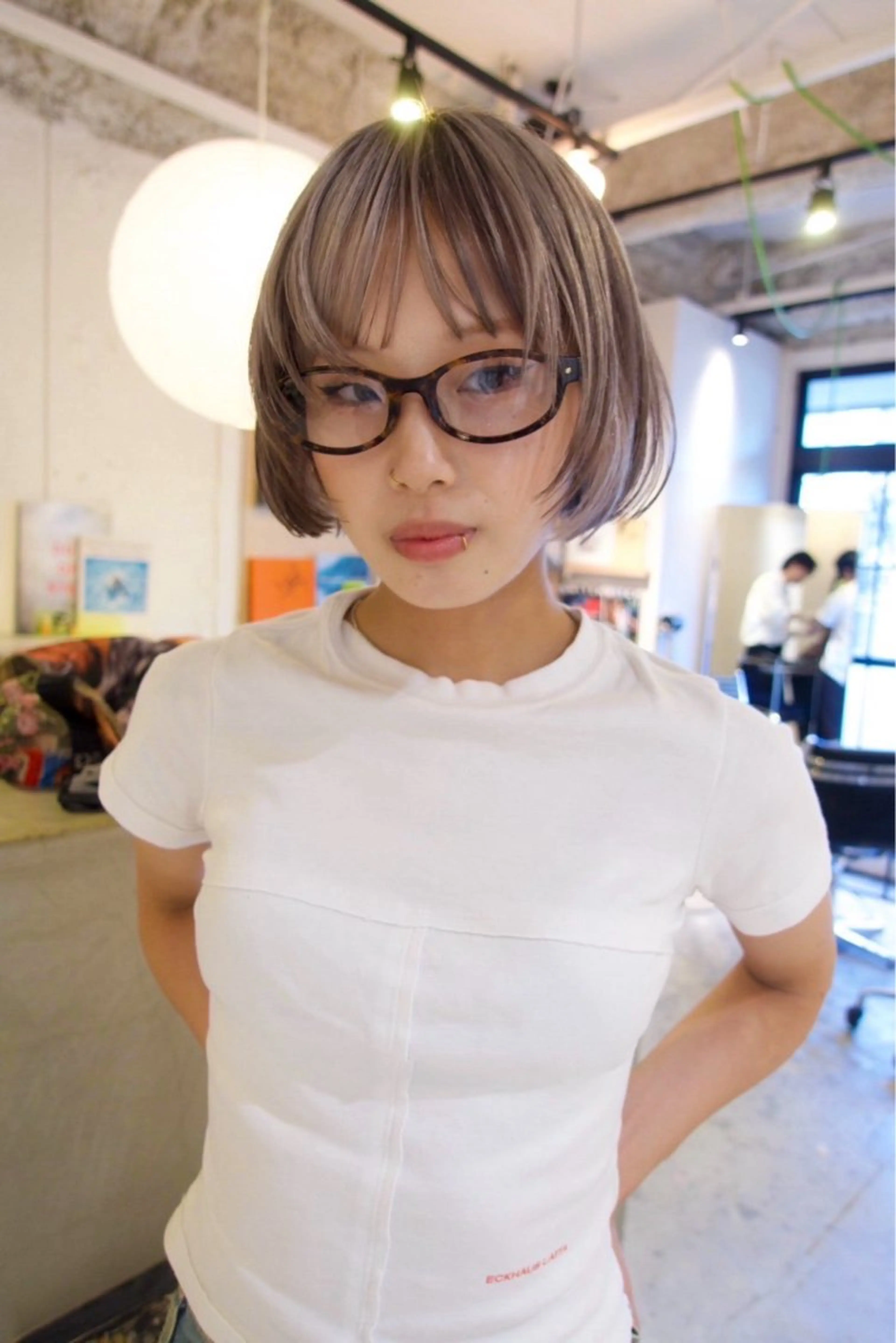 ショート カラー ボブ レイヤーカット カット ヘアカラー トリートメント 村上雅人 ナチュラルモードのヘアスタイル