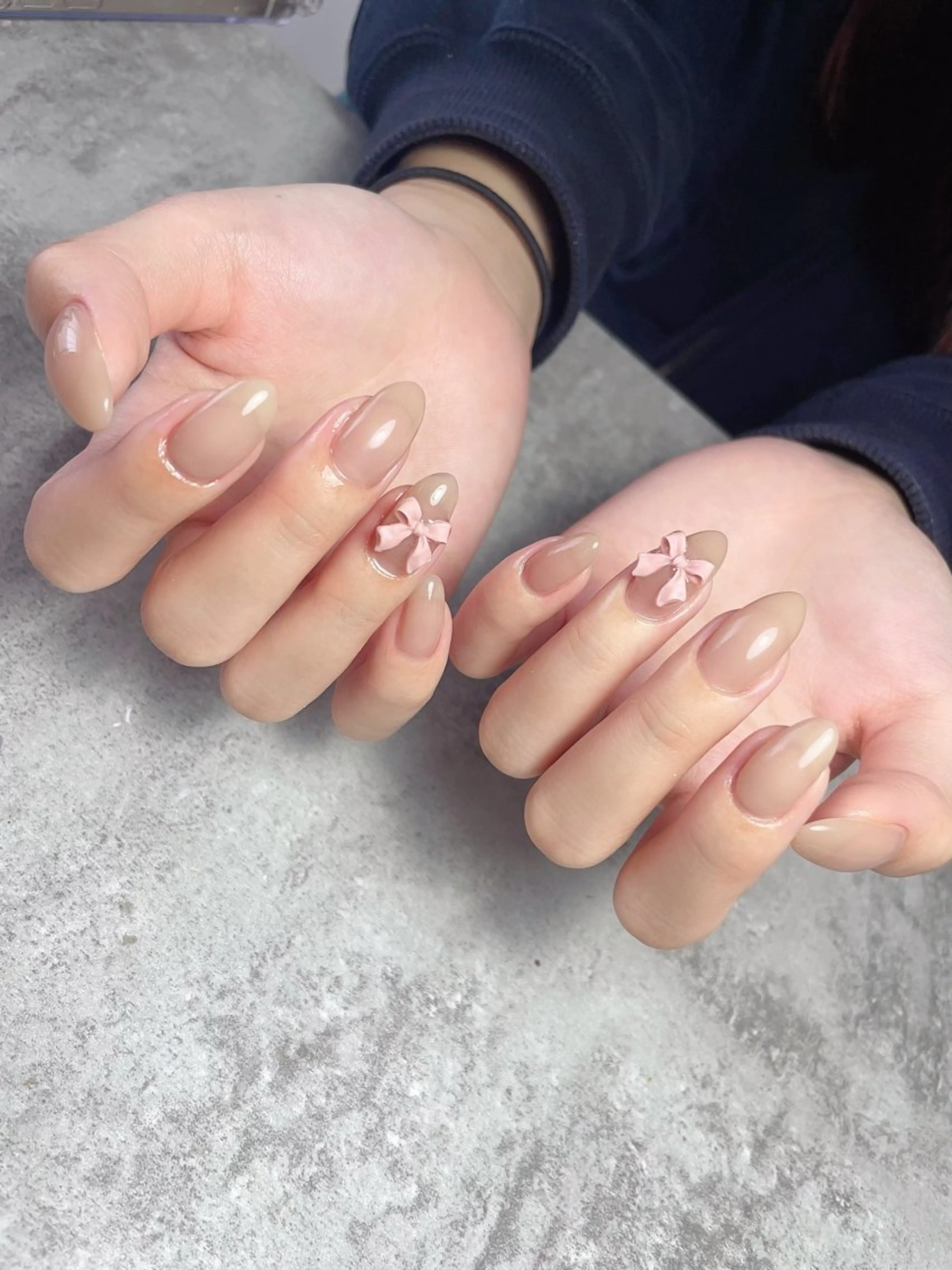 ネイル リボン ワンホンネイル ハンドネイル Ai Nailのネイルデザイン