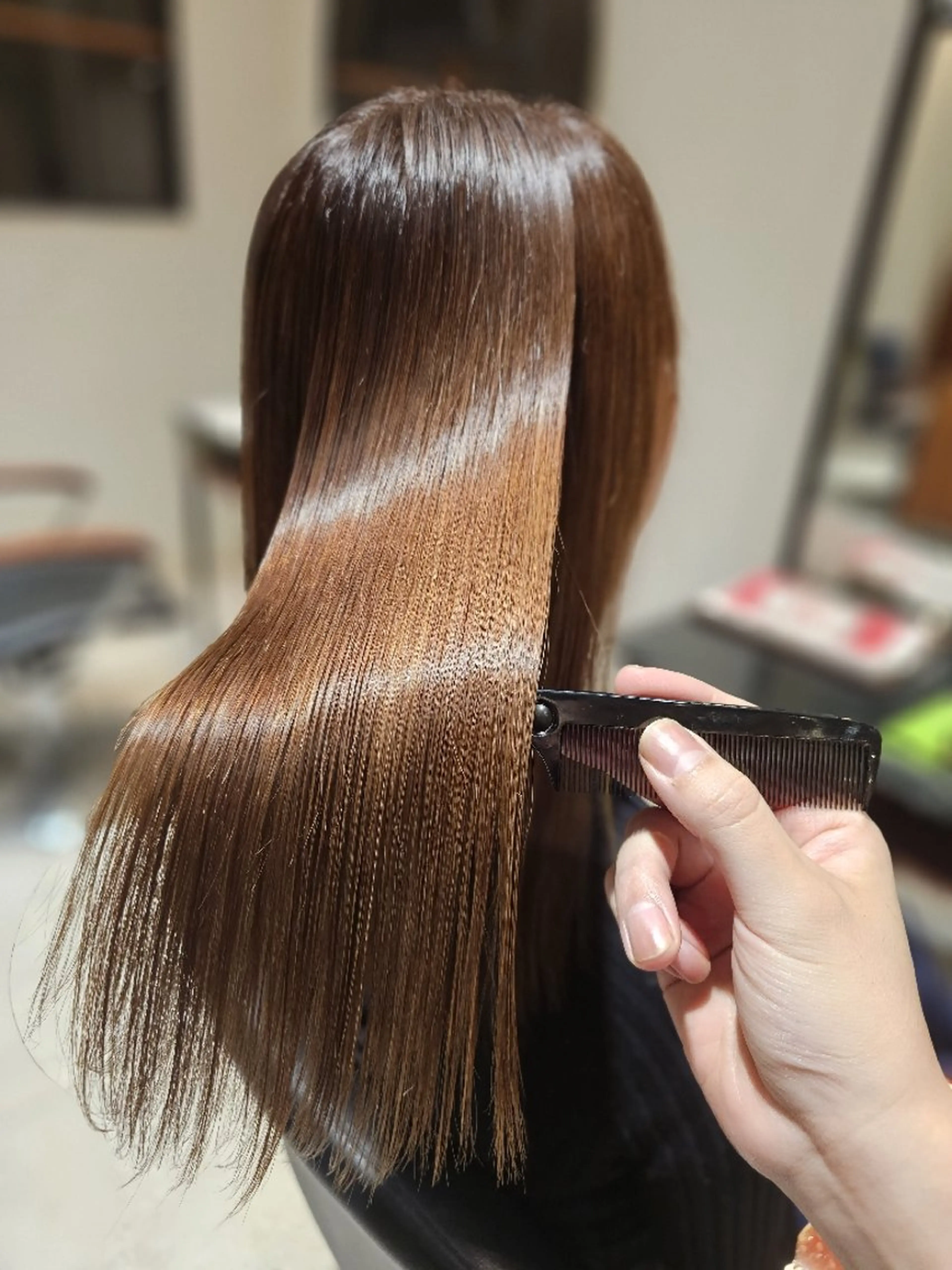 セミロング パーマ 髪質改善 縮毛矯正 ストレートパーマ 【髪質改善美容師】t occa茨木篠原健太のヘアスタイル