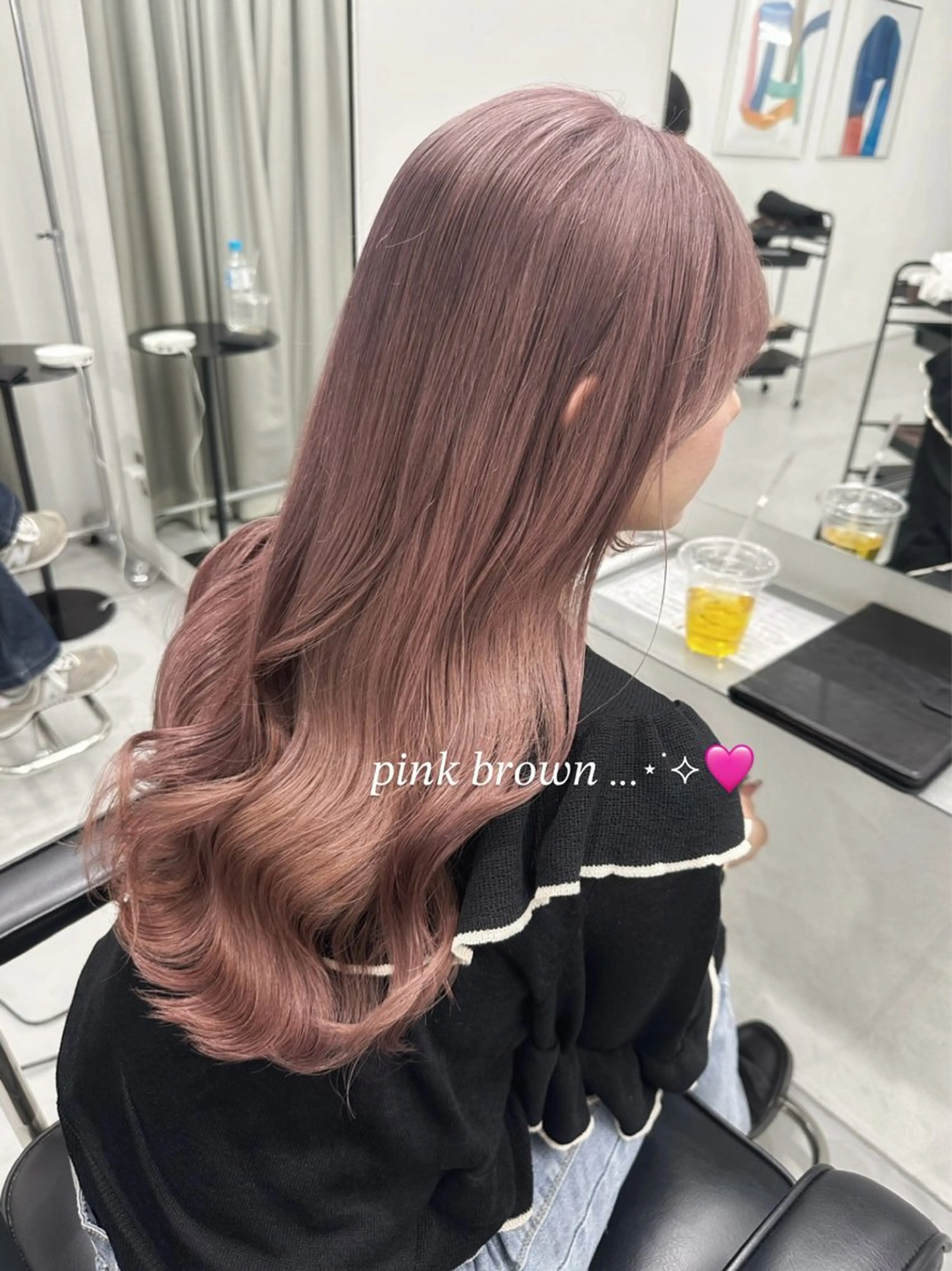 ロング カラー ブラウンカラー ラベンダーカラー ピンクカラー ピンクブラウン ピンクラベンダー カラーモデル募集中 /新潟万代/かこ🩵のヘアスタイル
