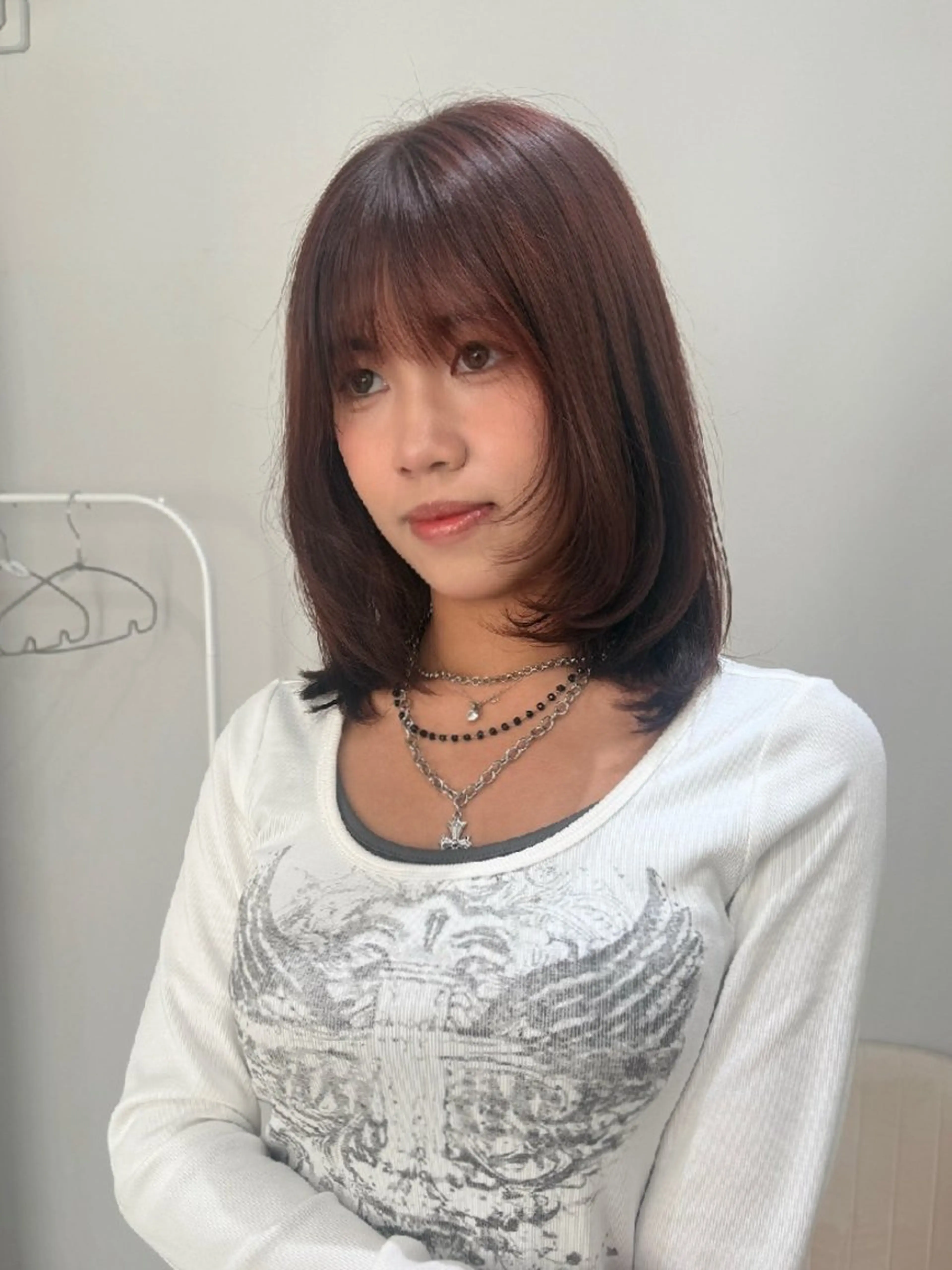 カラー ミディアム ヘアカラー トリートメント piLLon 心斎橋のヘアスタイル