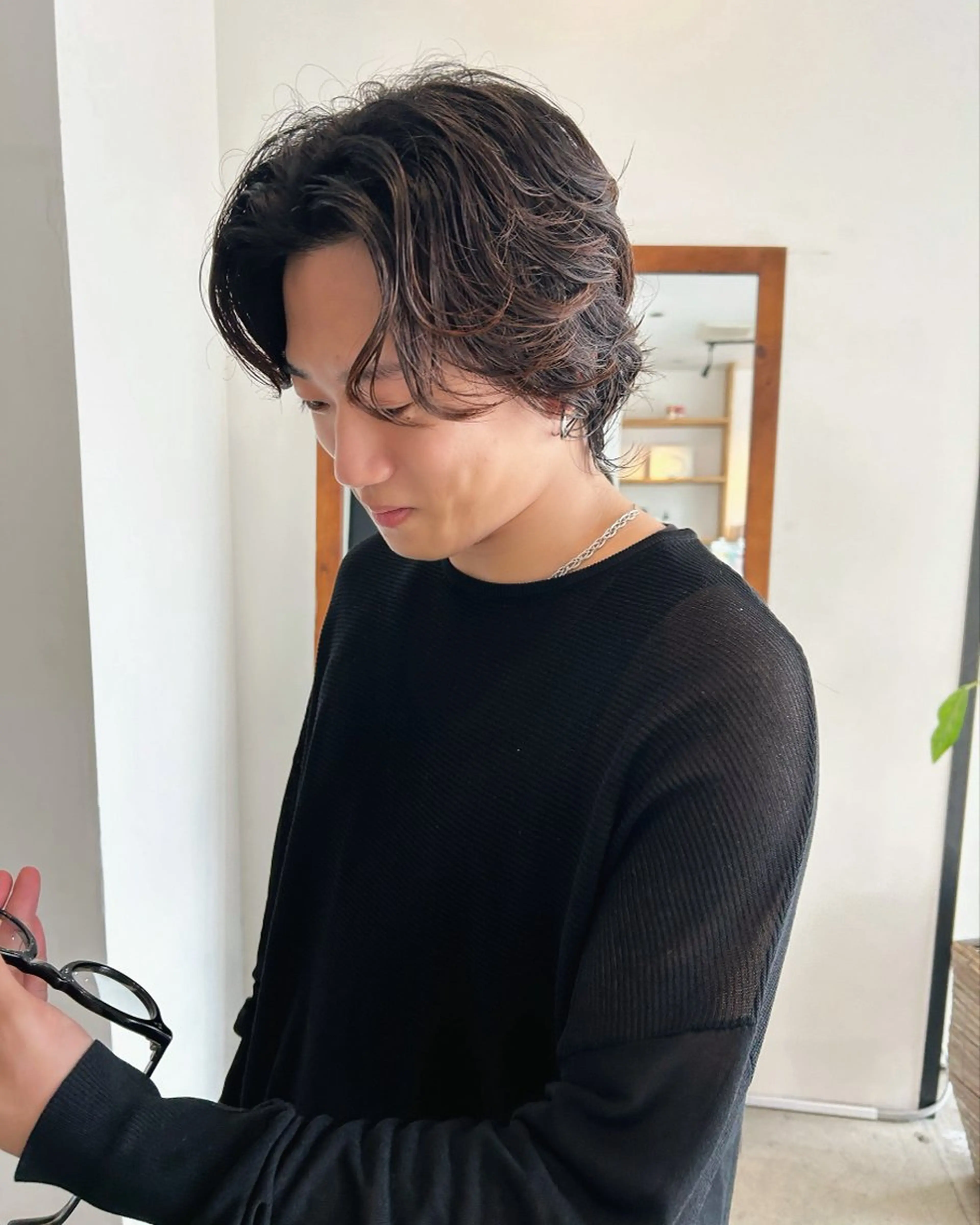 メンズ カット パーマ 浅野 敬亮のヘアスタイル
