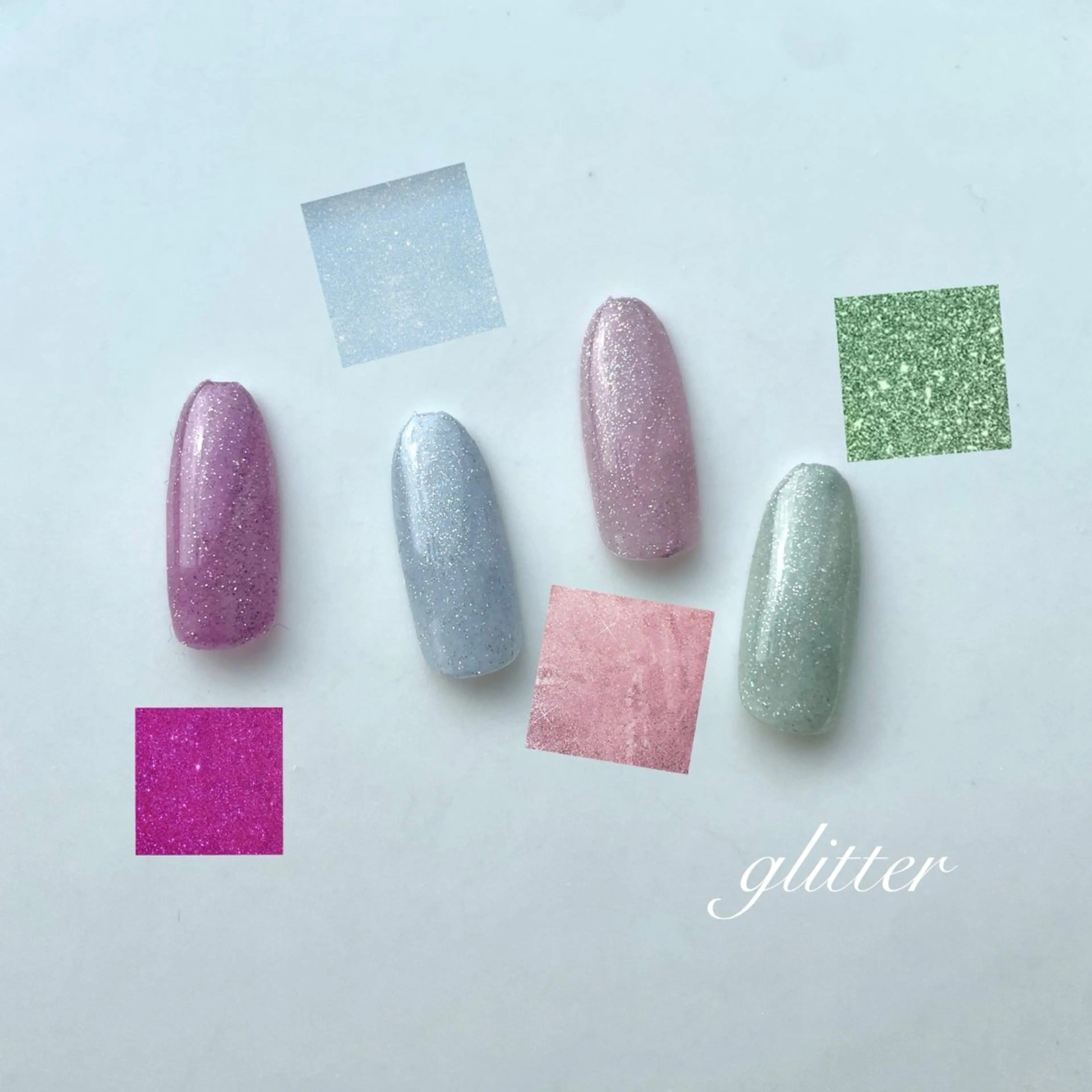 ネイル キラキラネイル ラメ(グリッター) ハンドネイル 韓国ネイル🎀 H nail 碧のネイルデザイン