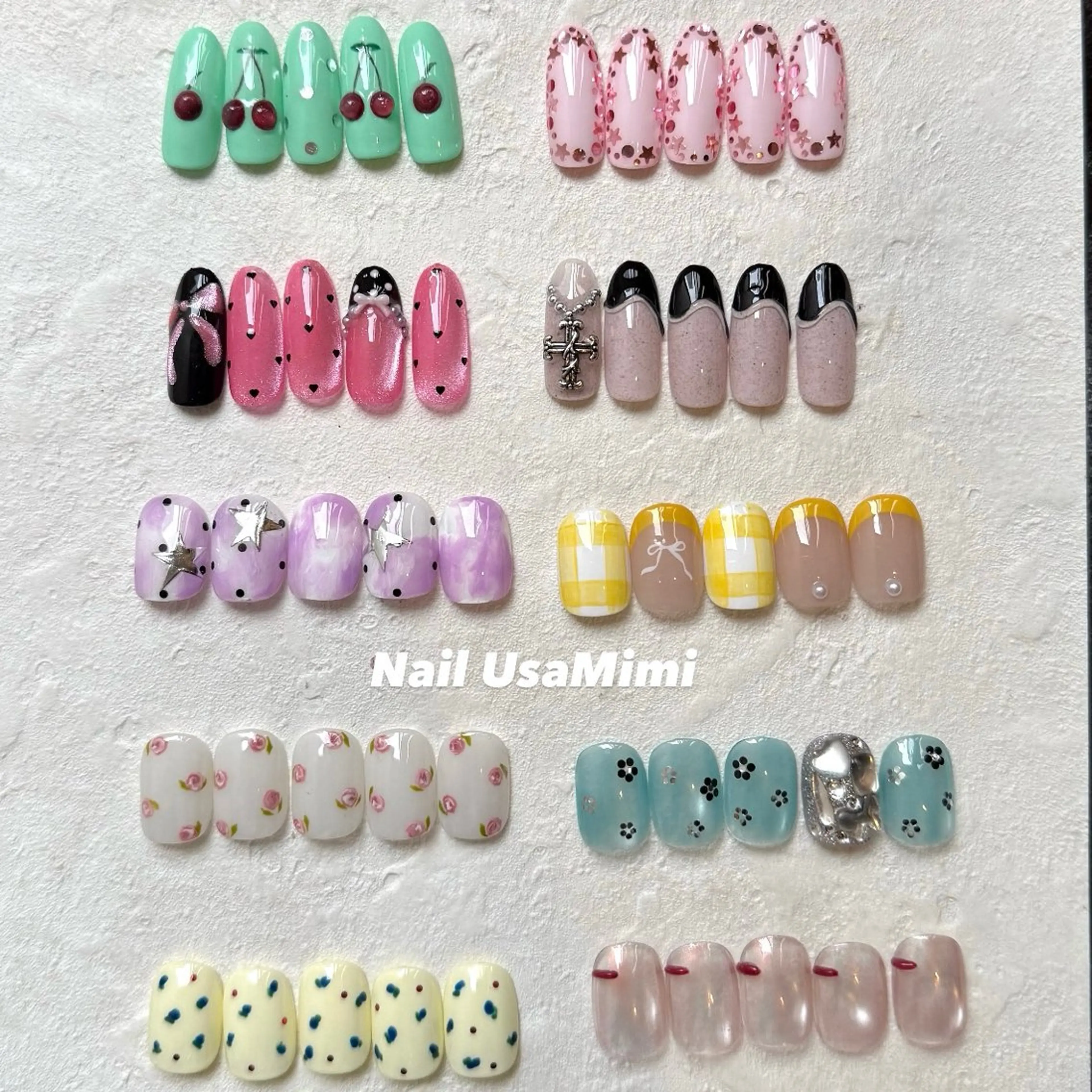 ネイル アートネイル ジェルネイル 氷ネイル・うるうるネイル 韓国ネイル マグネットネイル ハンドネイル 本町ネイルNail UsaMimiのネイルデザイン
