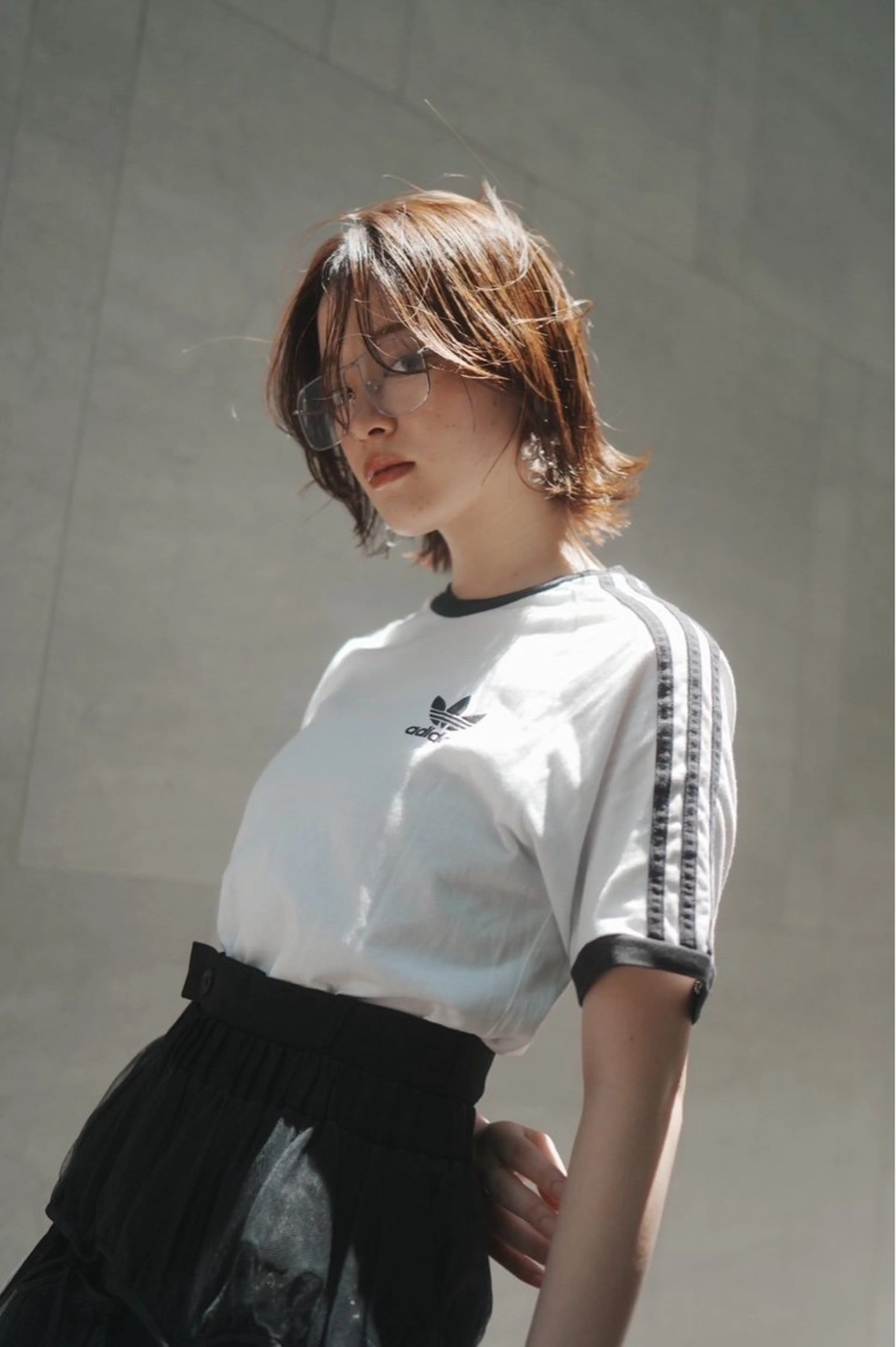 セミロング 透明感カラー/レイヤ ー/縮毛/暗髪/銀座のヘアスタイル