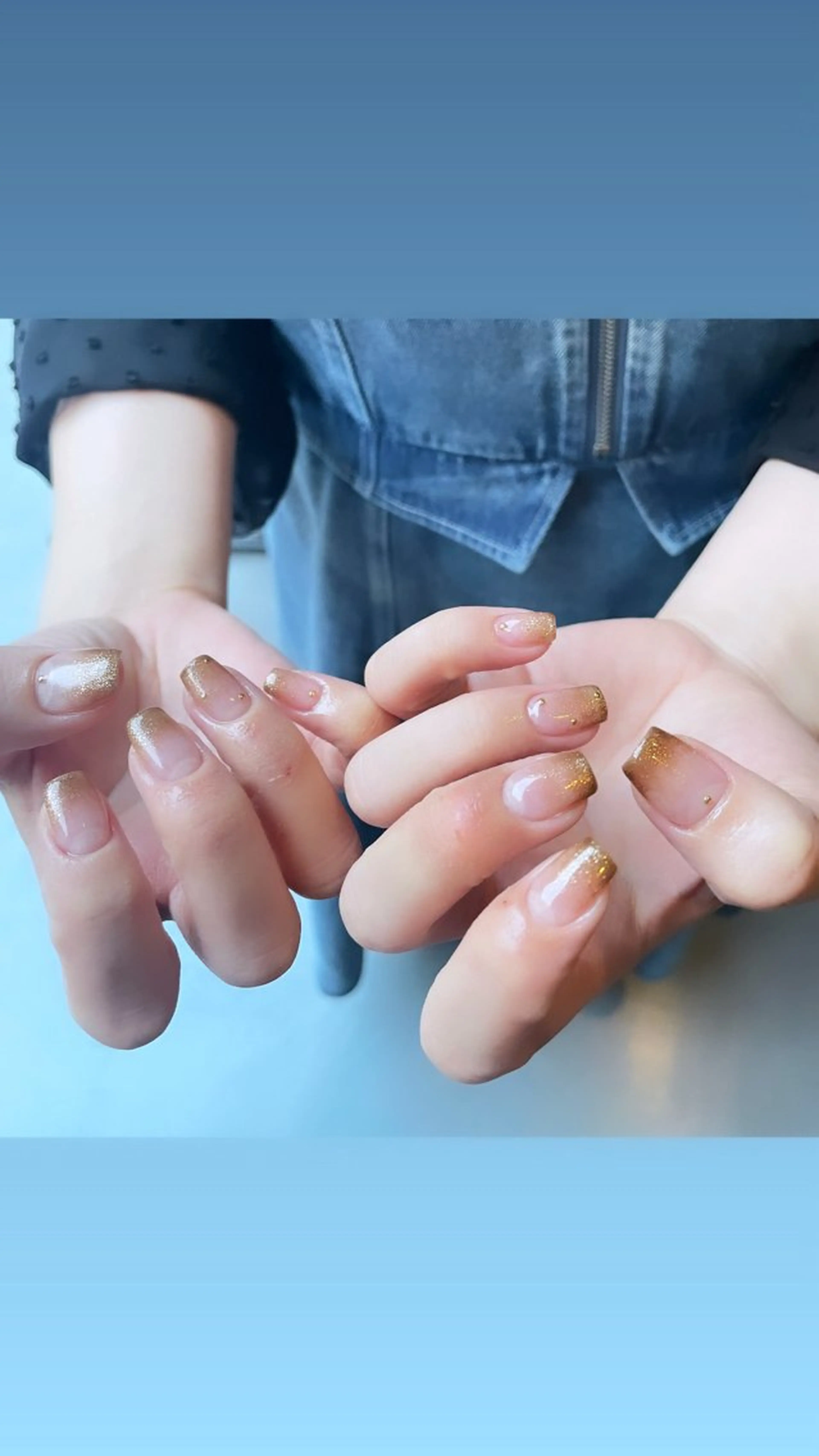 ネイル ゴールド グラデーション ラメ(グリッター) ラメグラデーション ハンドネイル IROHA NAIL nanaのネイルデザイン