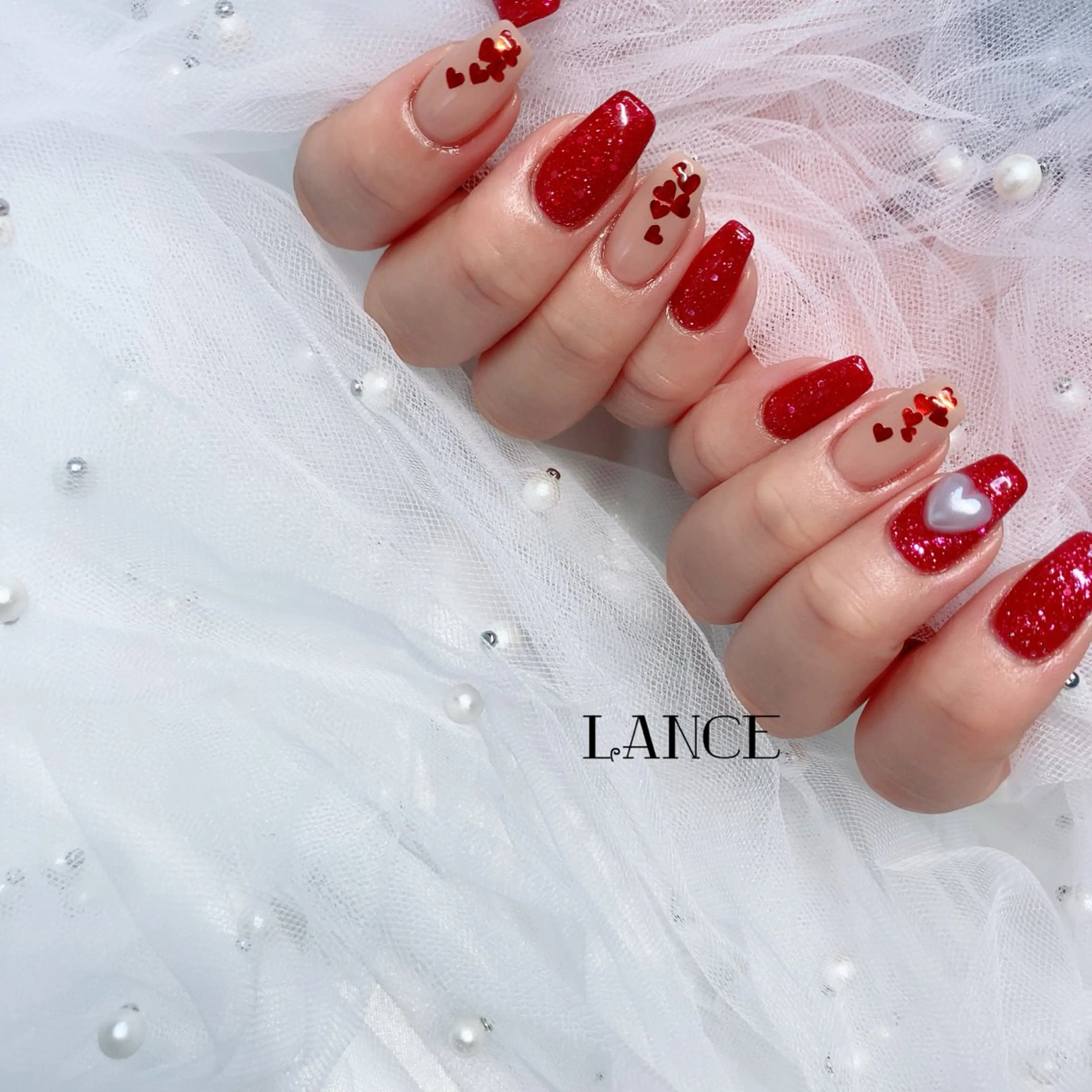 ネイル オーロラネイル フットネイル フレンチネイル グラデーション キラキラネイル ハンドネイル Lance nailのネイルデザイン