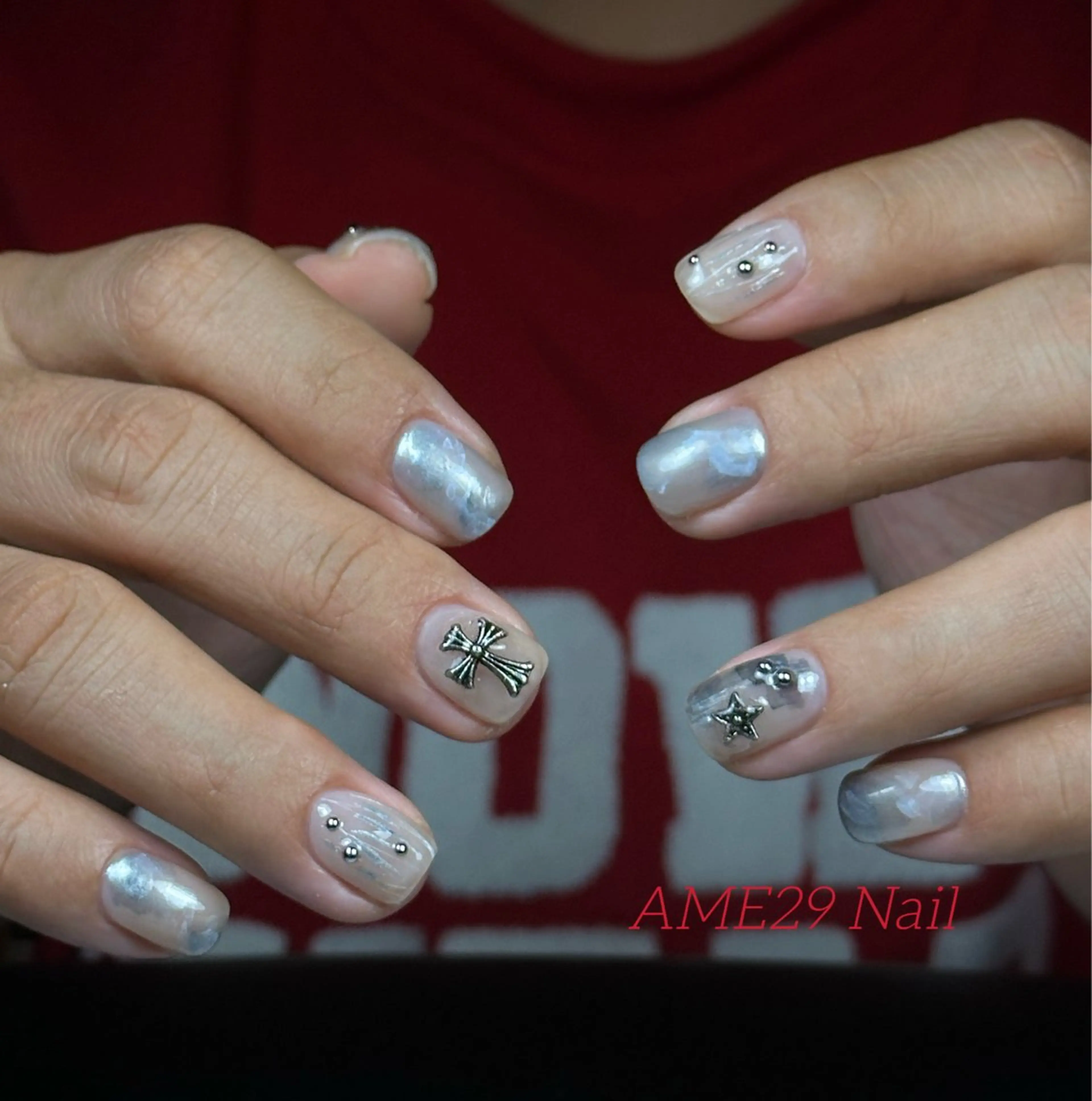 ネイル アートネイル ドット フラッシュネイル フラワーネイル フレンチネイル AME29 Nail ネイルサロンのネイルデザイン