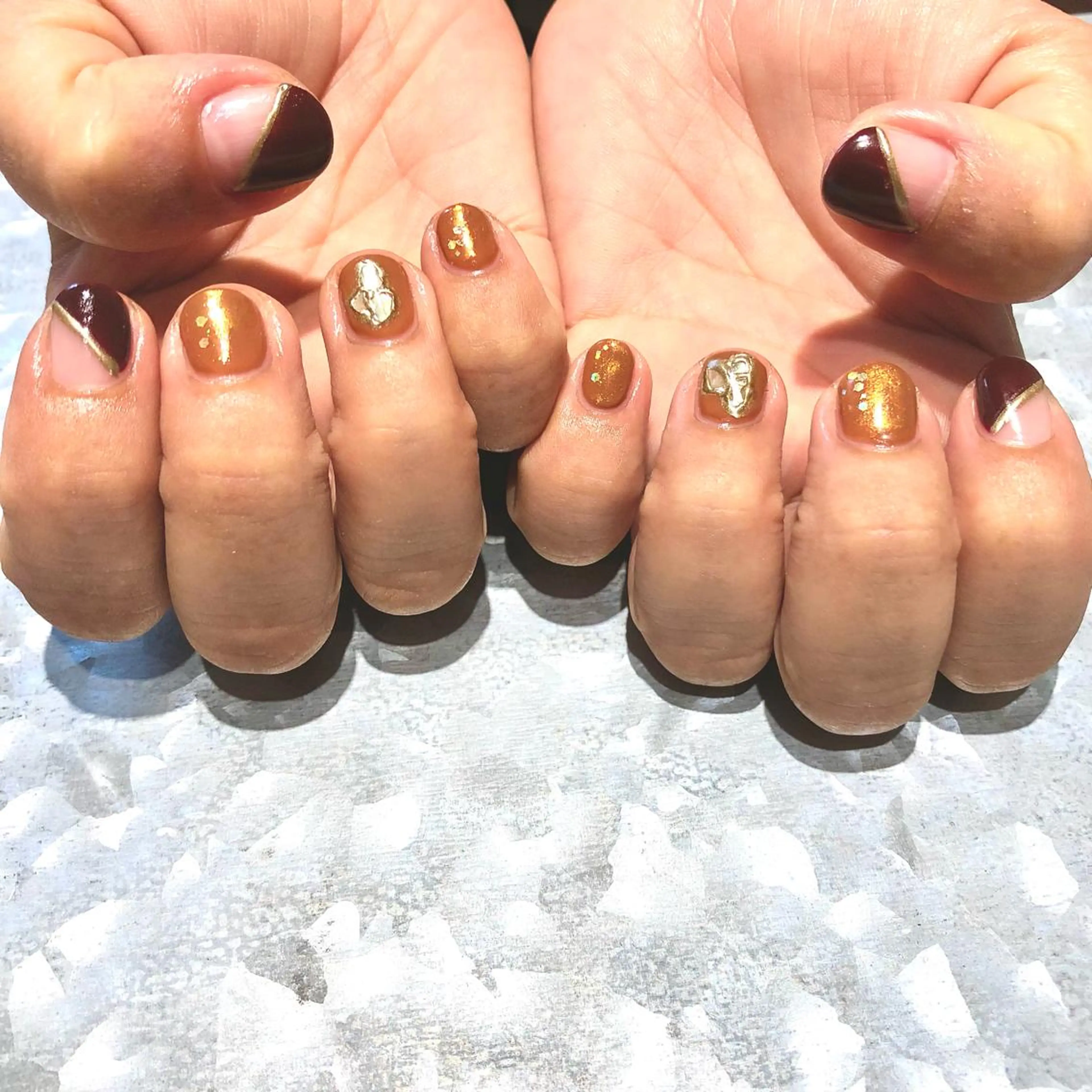 ネイル フレンチネイル 斜めフレンチ TRAM-nail moriizumiのネイルデザイン