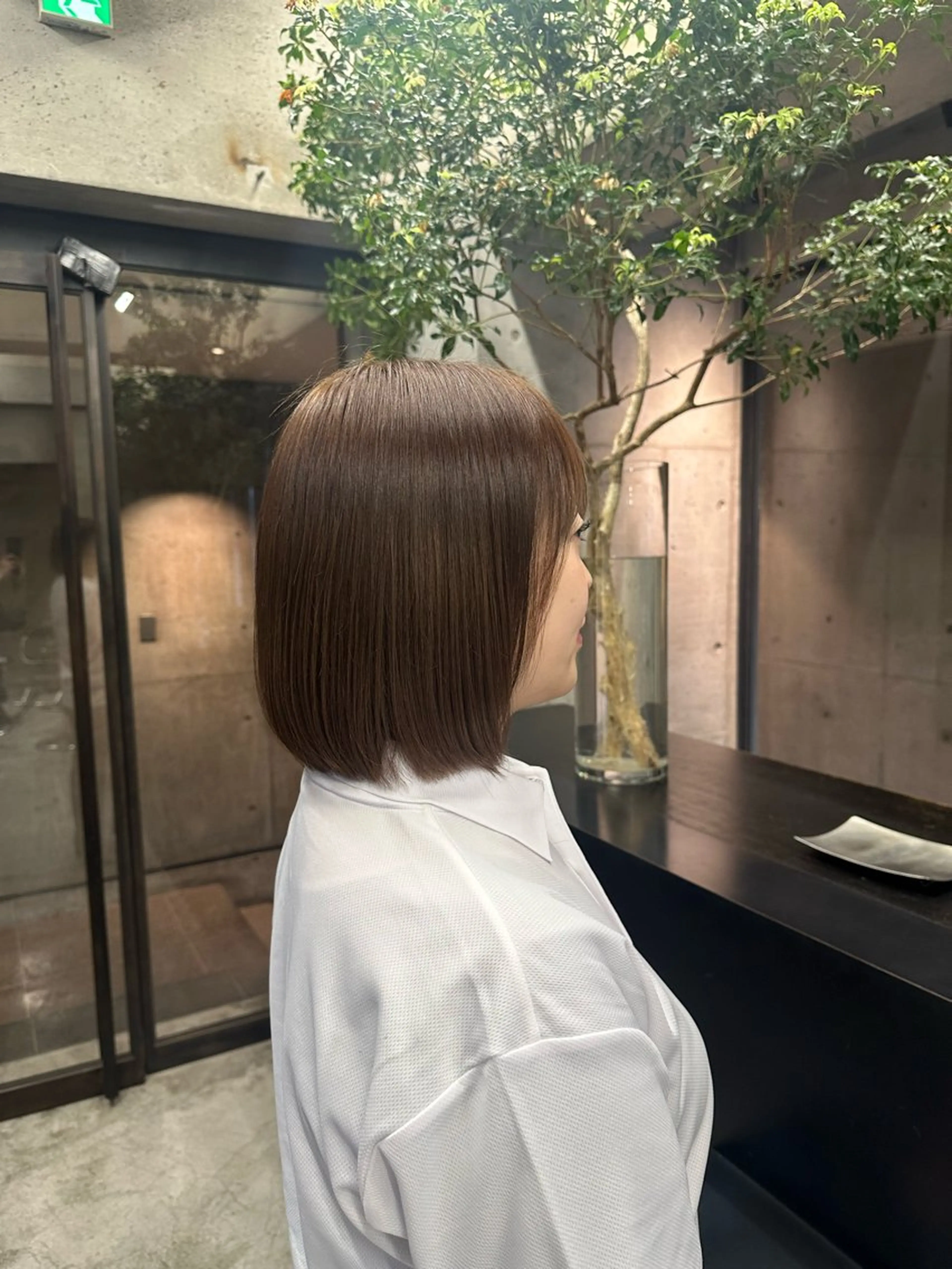 ミディアム カラー ブラウンカラー 西 美羽のヘアスタイル