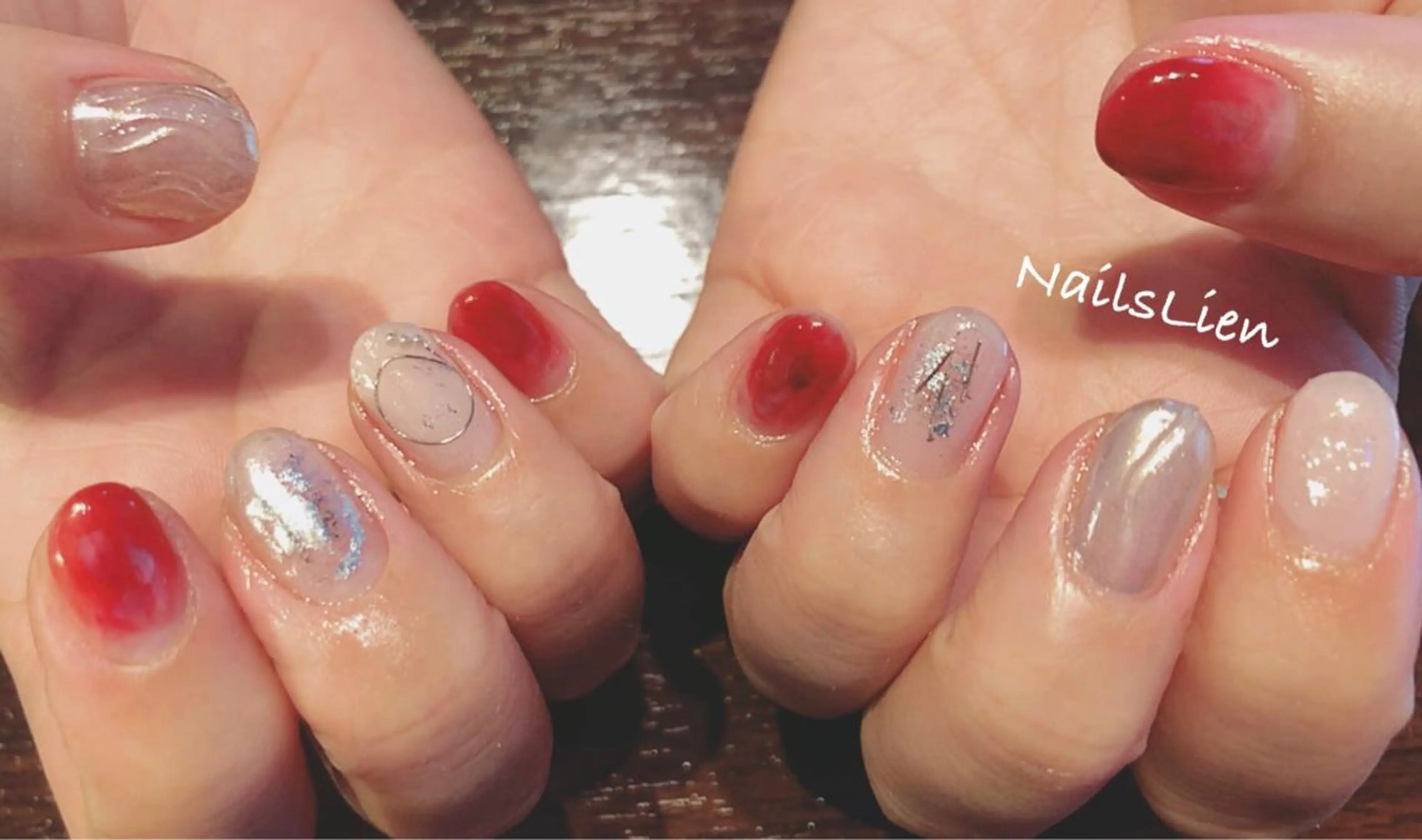 ネイル ミラーネイル ニュアンスネイル 夏ネイル studio e n / RiNのネイルデザイン