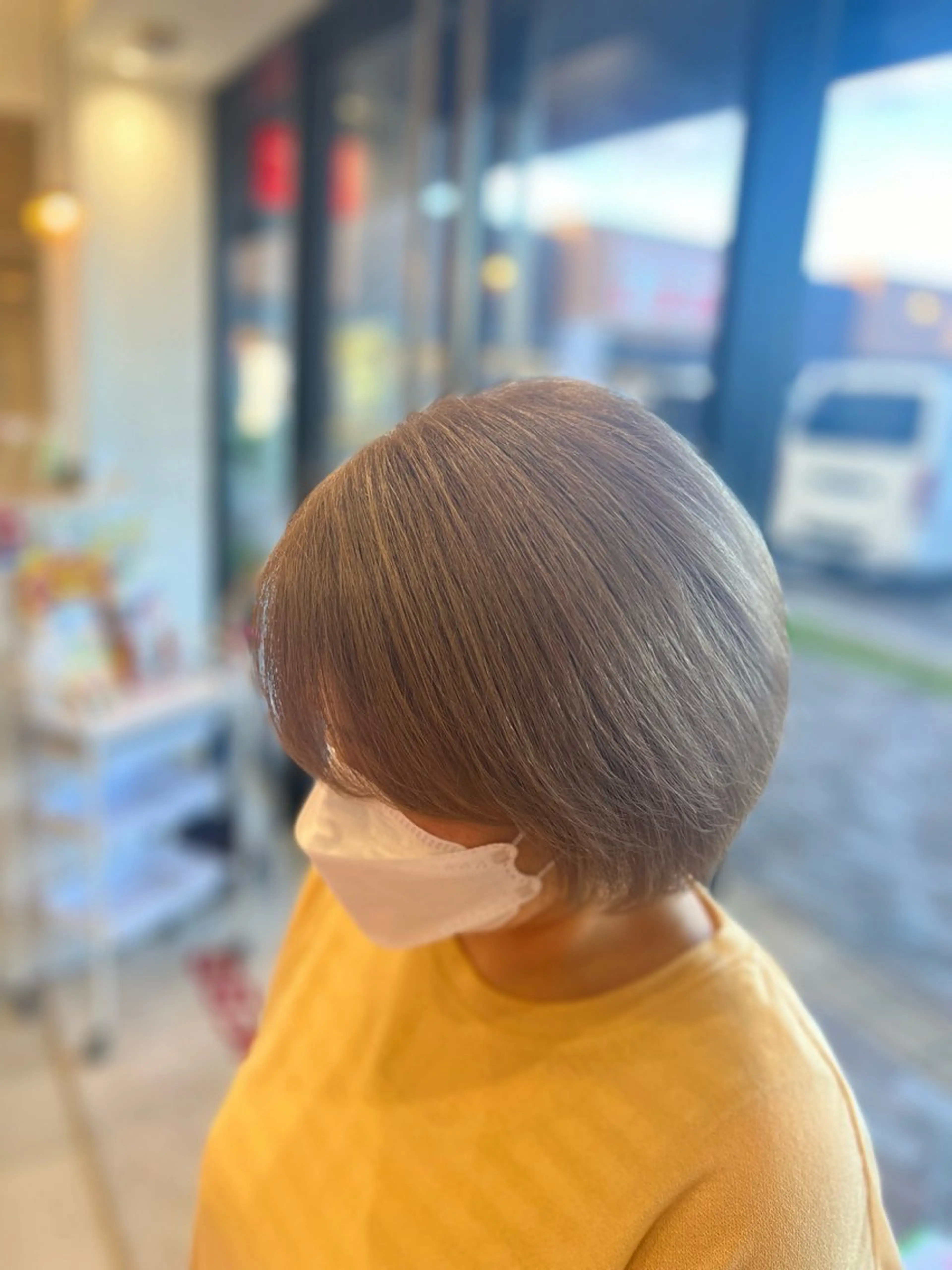 ショート カラー ハイライトカラー ハイライト ヘアカラー 太白区/白髪ぼかし ハイライト/千葉達人のヘアスタイル