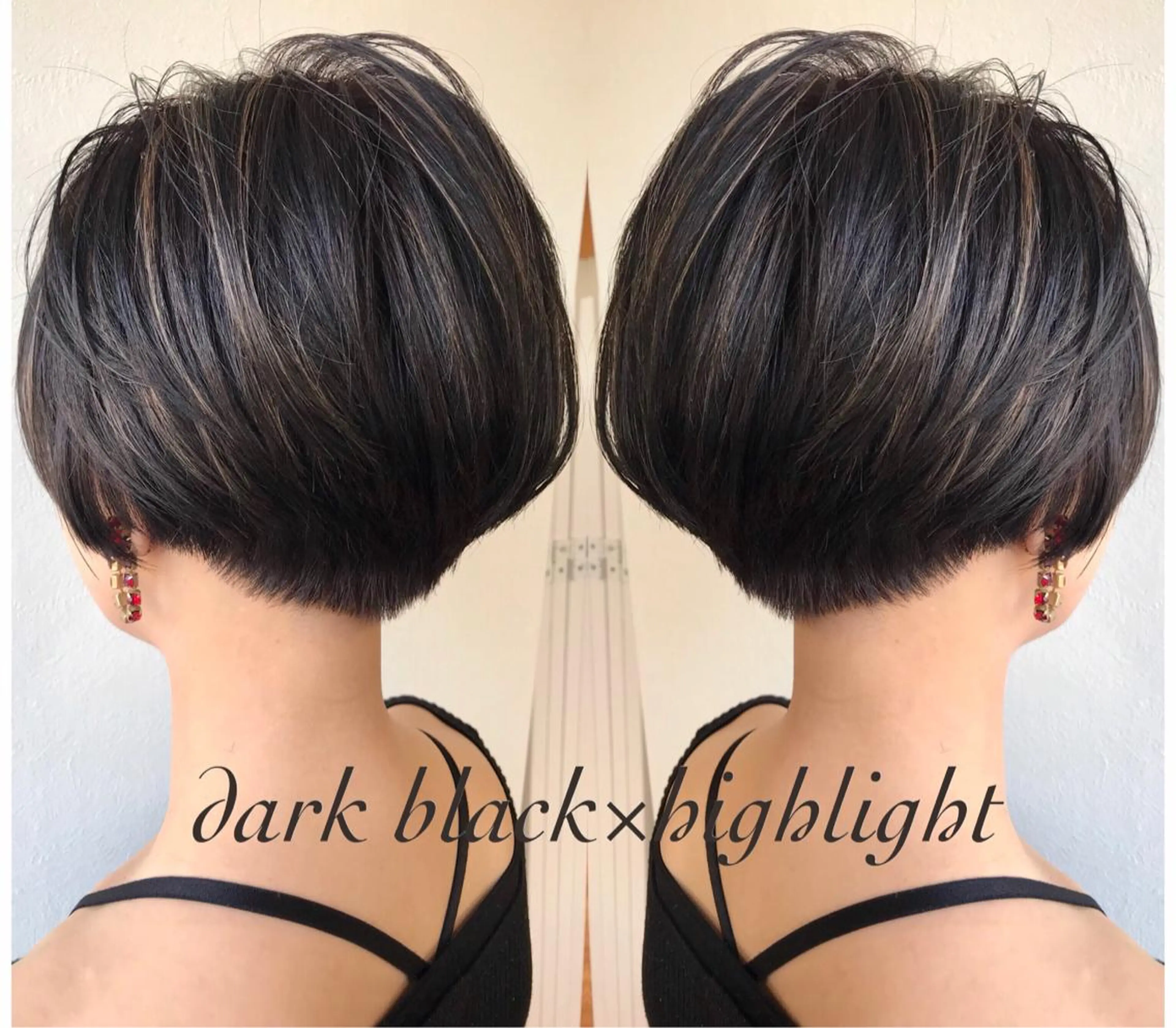 ショート カラー ショートボブ ハイライトカラー ボブ ハイライト ショートヘア Elsa所属・松本 俊樹のヘアスタイル