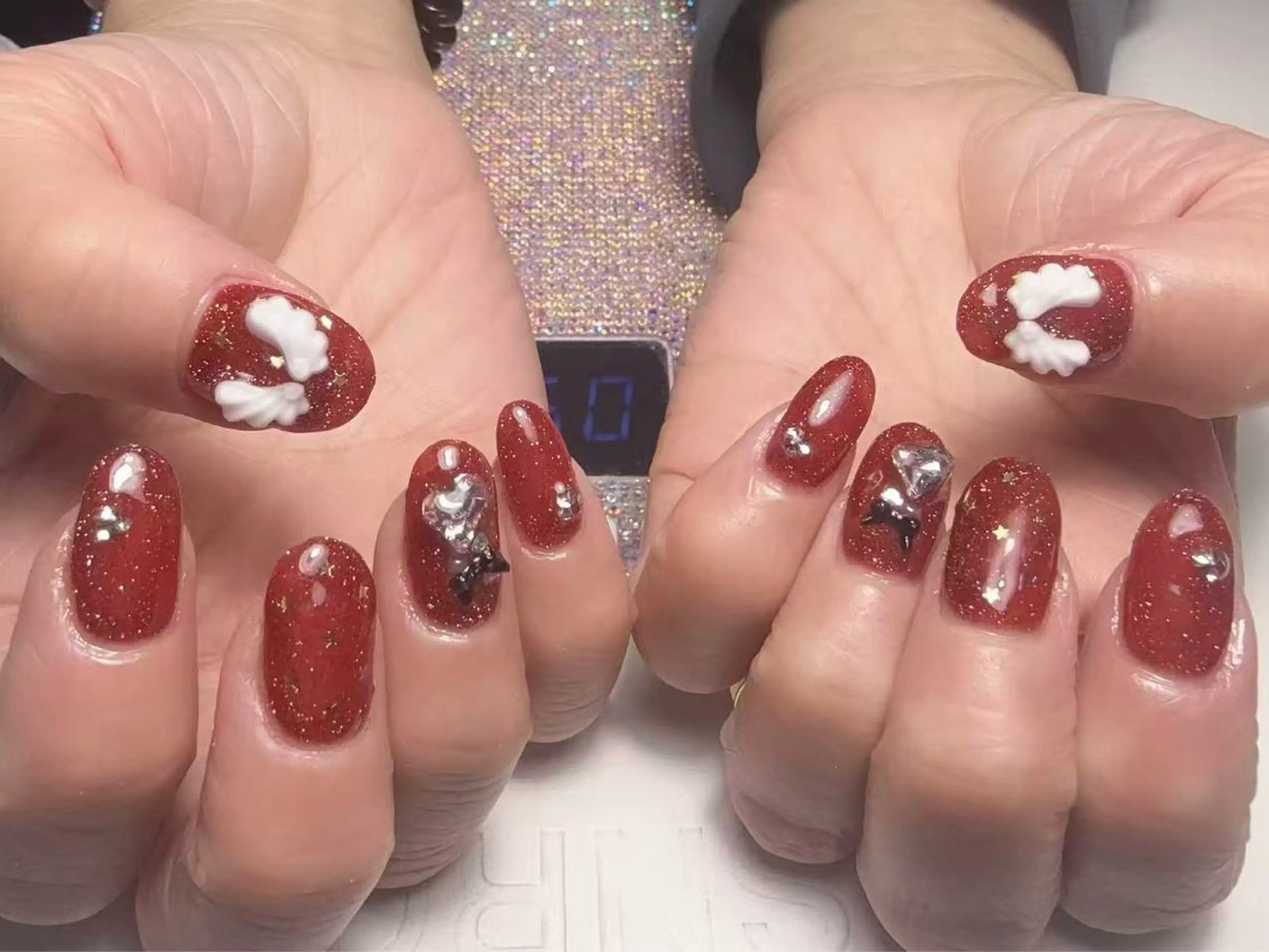 ネイル オーロラネイル チークネイル 長さ出し フットネイル フレンチネイル ハンドネイル J&C Nail Salon吉祥寺所属・Yu  Ki ネイルのネイルデザイン