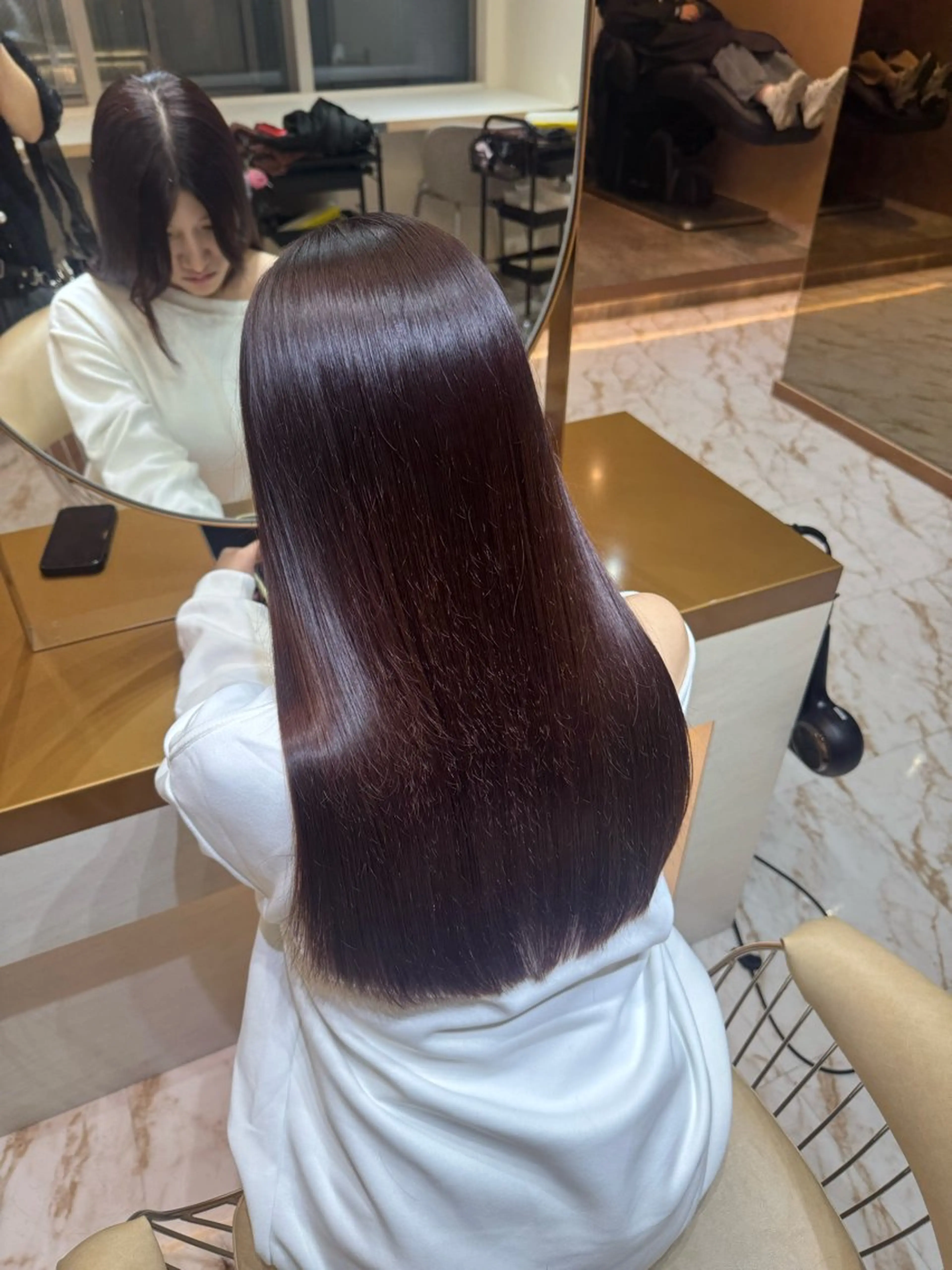 ロング カット ヘアカラー トリートメント ʚザクザクレイヤー× 艶透明感/にしじまɞのヘアスタイル