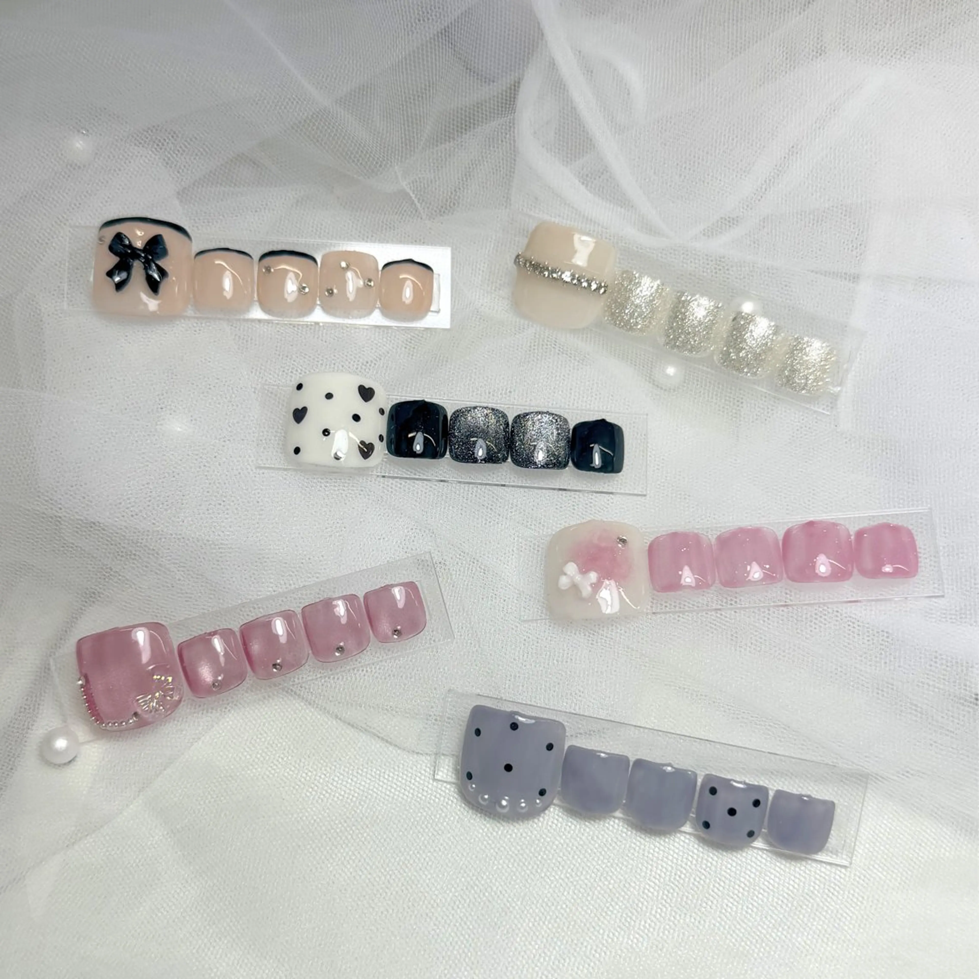 【ガーリー・キラキラ多め♡】フット定額デザイン👣カラー変更🉑※フットバス付の写真