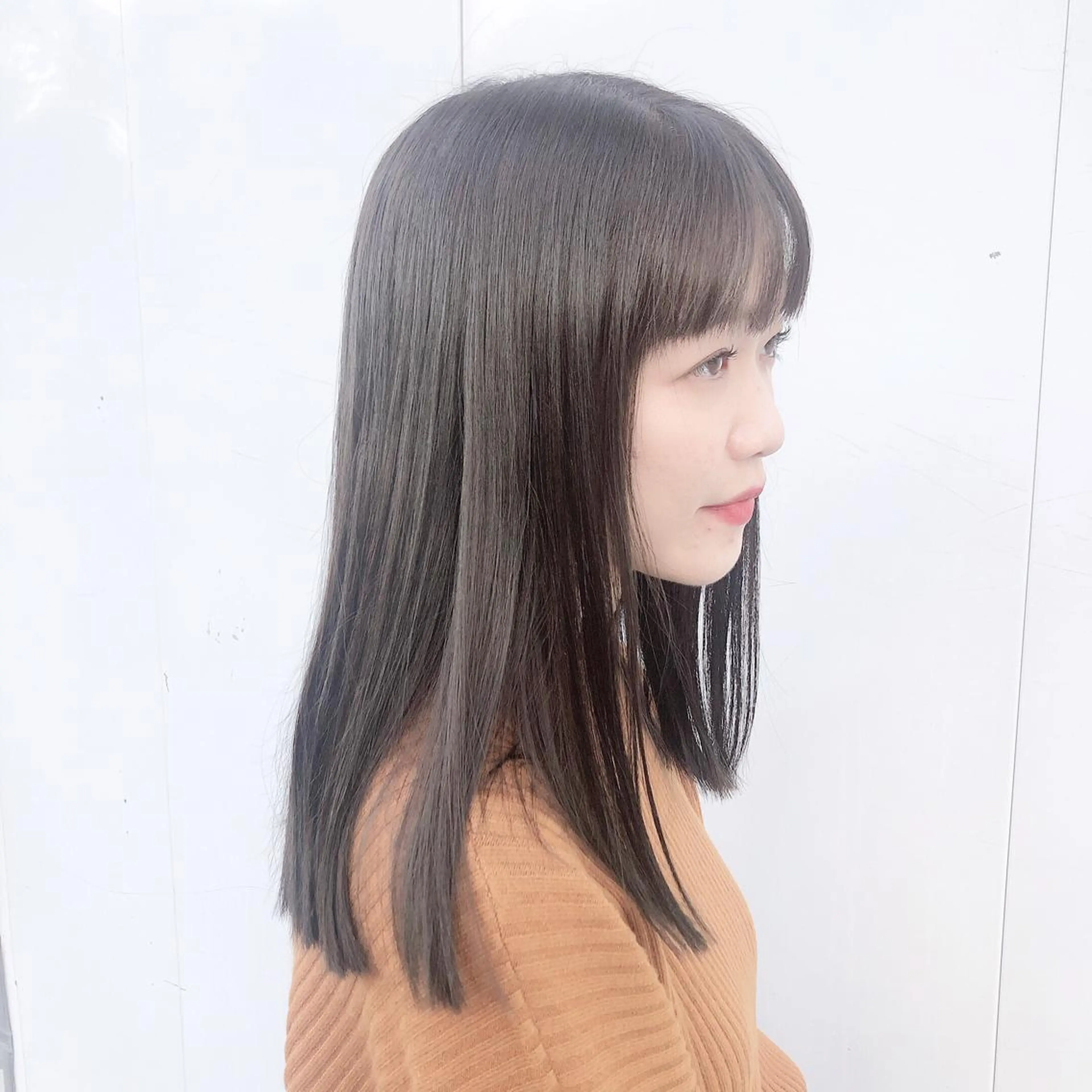 セミロング カラー パーマ ヘアアレンジ キッズ マツエク・マツパ セミロングパーマ 韓国風マツエク ナチュラル 韓国風ヘア ストレートパーマ stylist 🌸 kana.のヘアスタイル