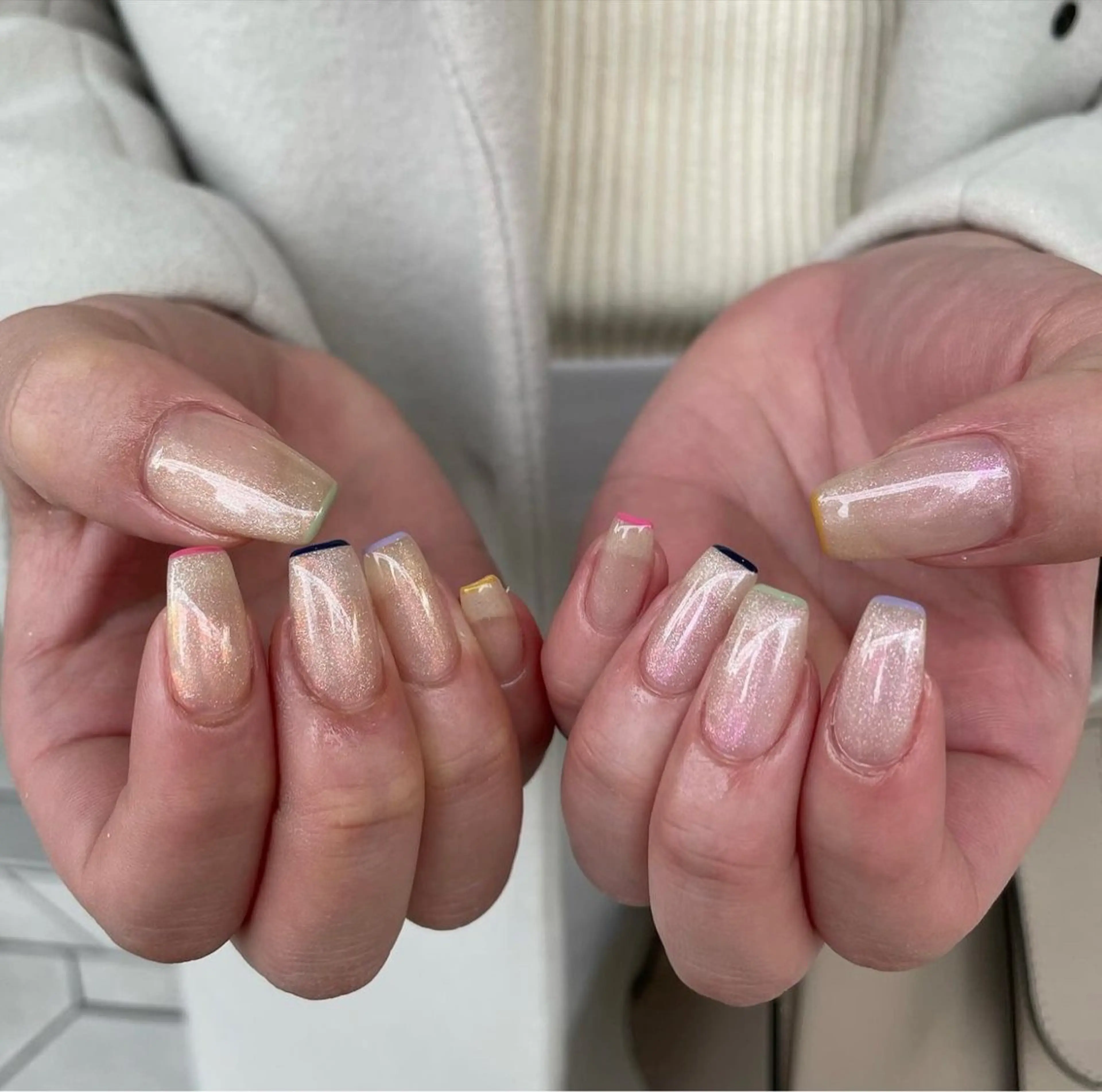 ネイル フレンチネイル マグネットネイル Rommy Arisaのネイルデザイン