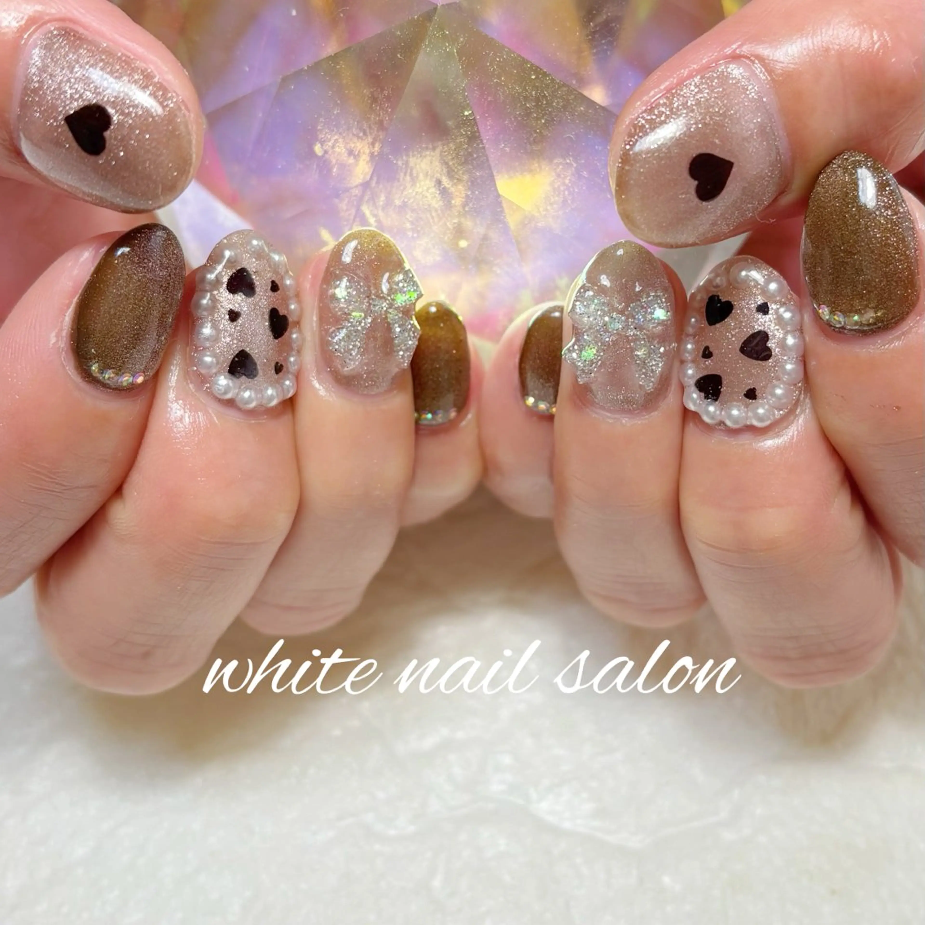 ネイル フットネイル ラメ(グリッター) ハンドネイル white nail salonのネイルデザイン