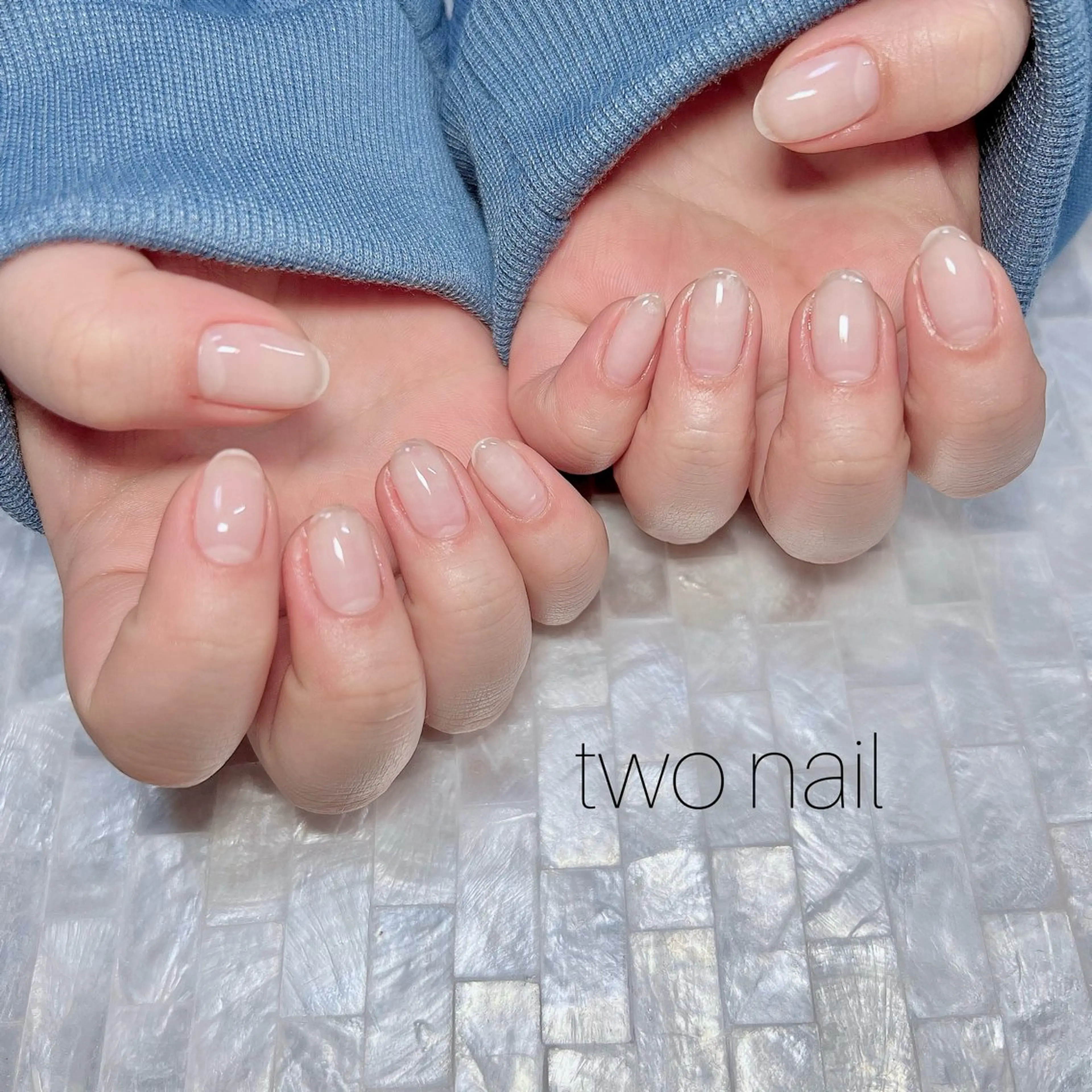 ネイル ネイルチップ ホワイト ハンドネイル two nailのネイルデザイン