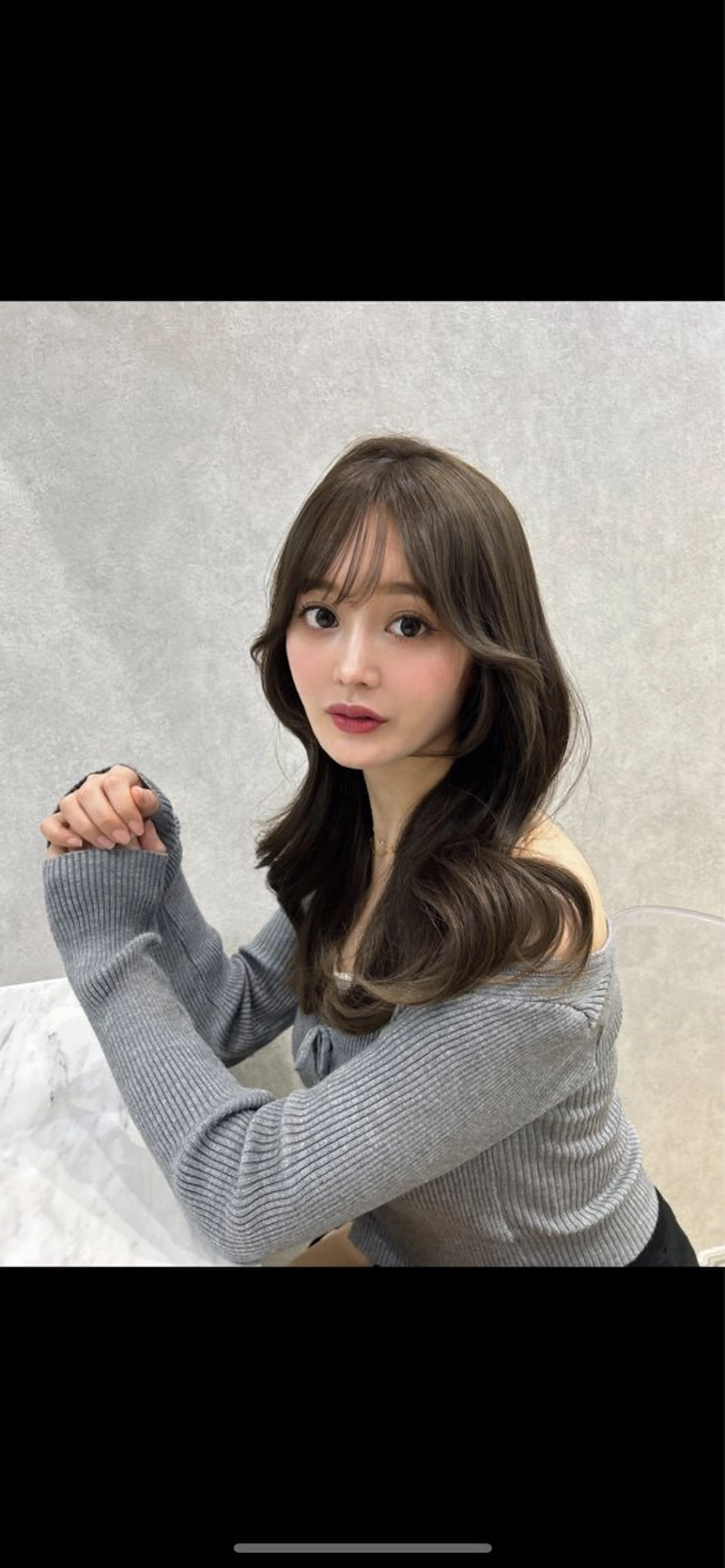 セミロング カラー 透明感カラー グレージュ レイヤーカット SALOWIN銀座一丁目suite店所属・🩷韓国ヘア/ヨシン モリ🩷Maikaのヘアスタイル