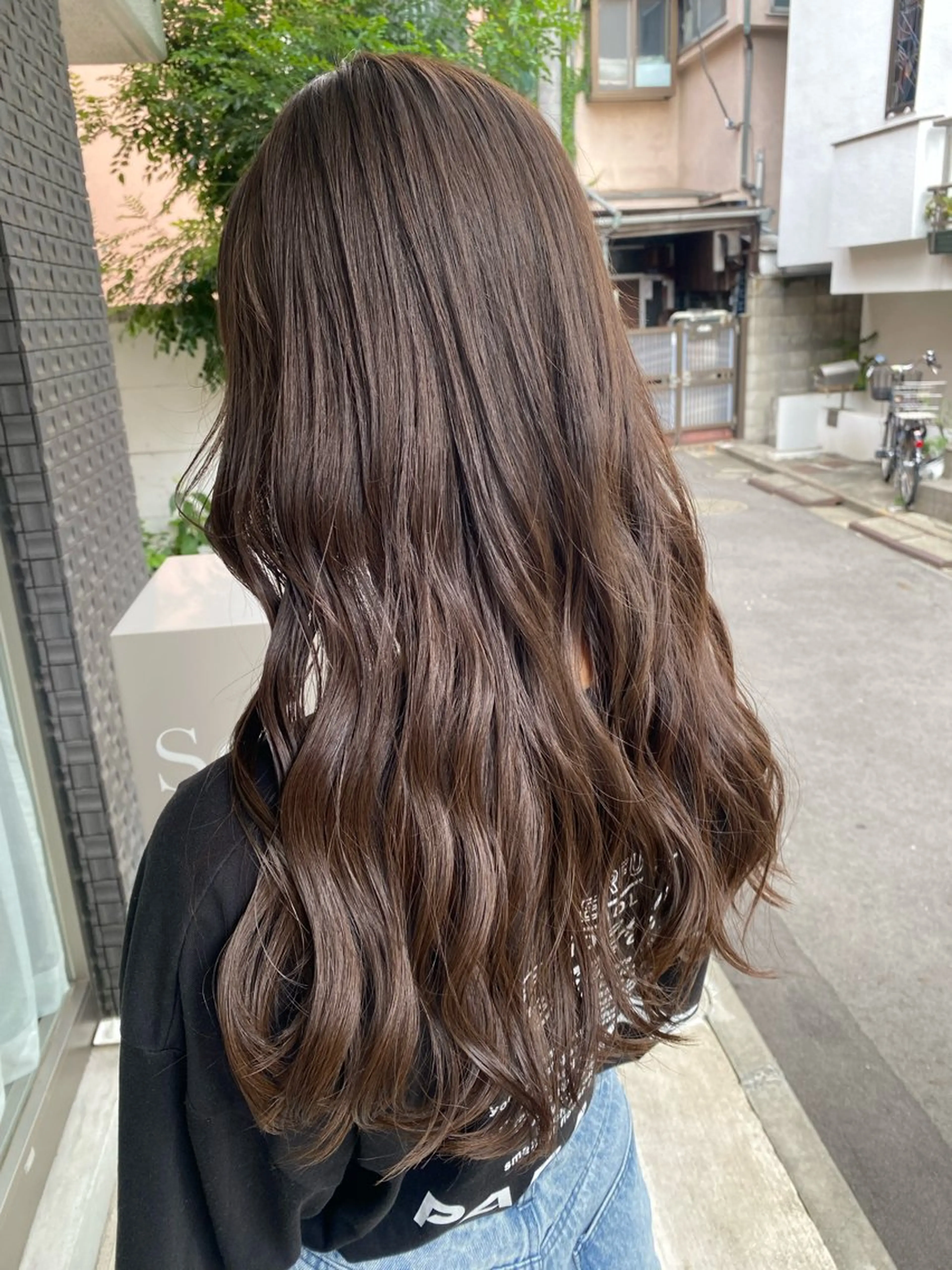 ロング カラー 透明感カラー グレージュ カット ヘアカラー トリートメント グレージュ/レイヤー /韓国ヘア/RISAのヘアスタイル