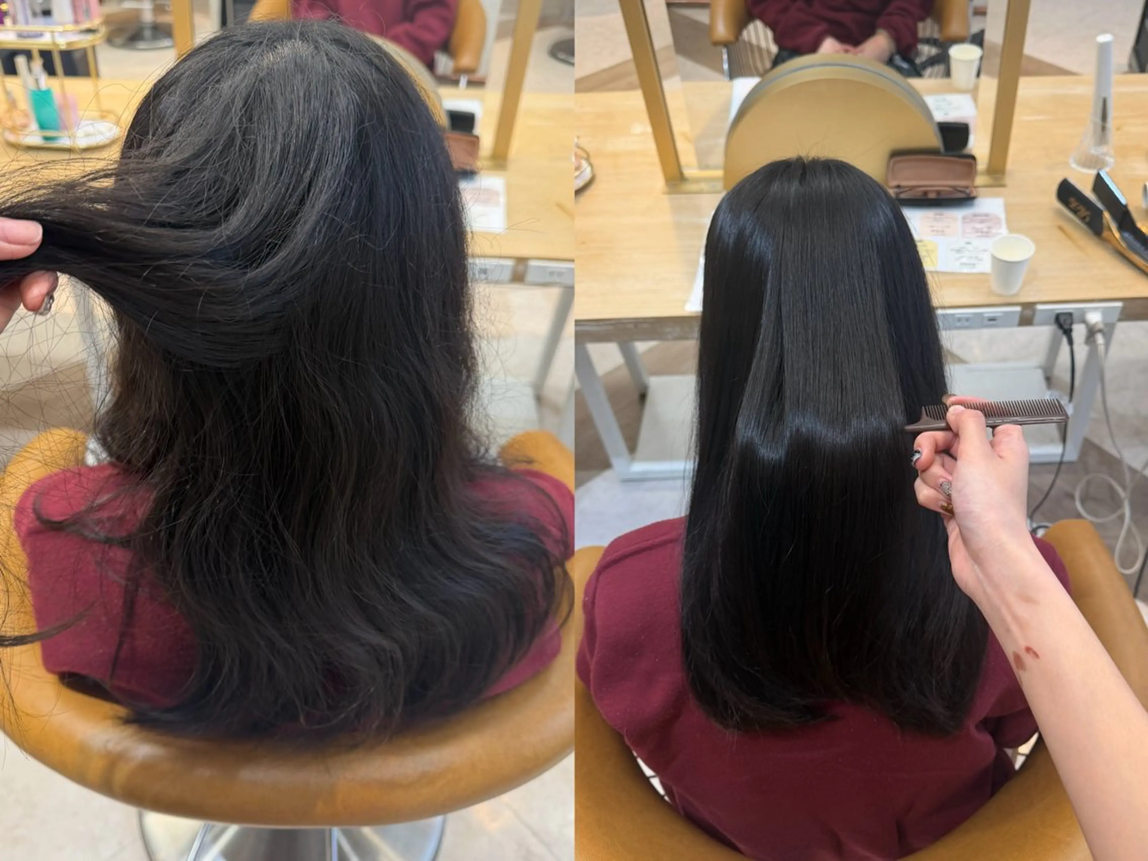 セミロング 縮毛矯正 橋本 りくのヘアスタイル