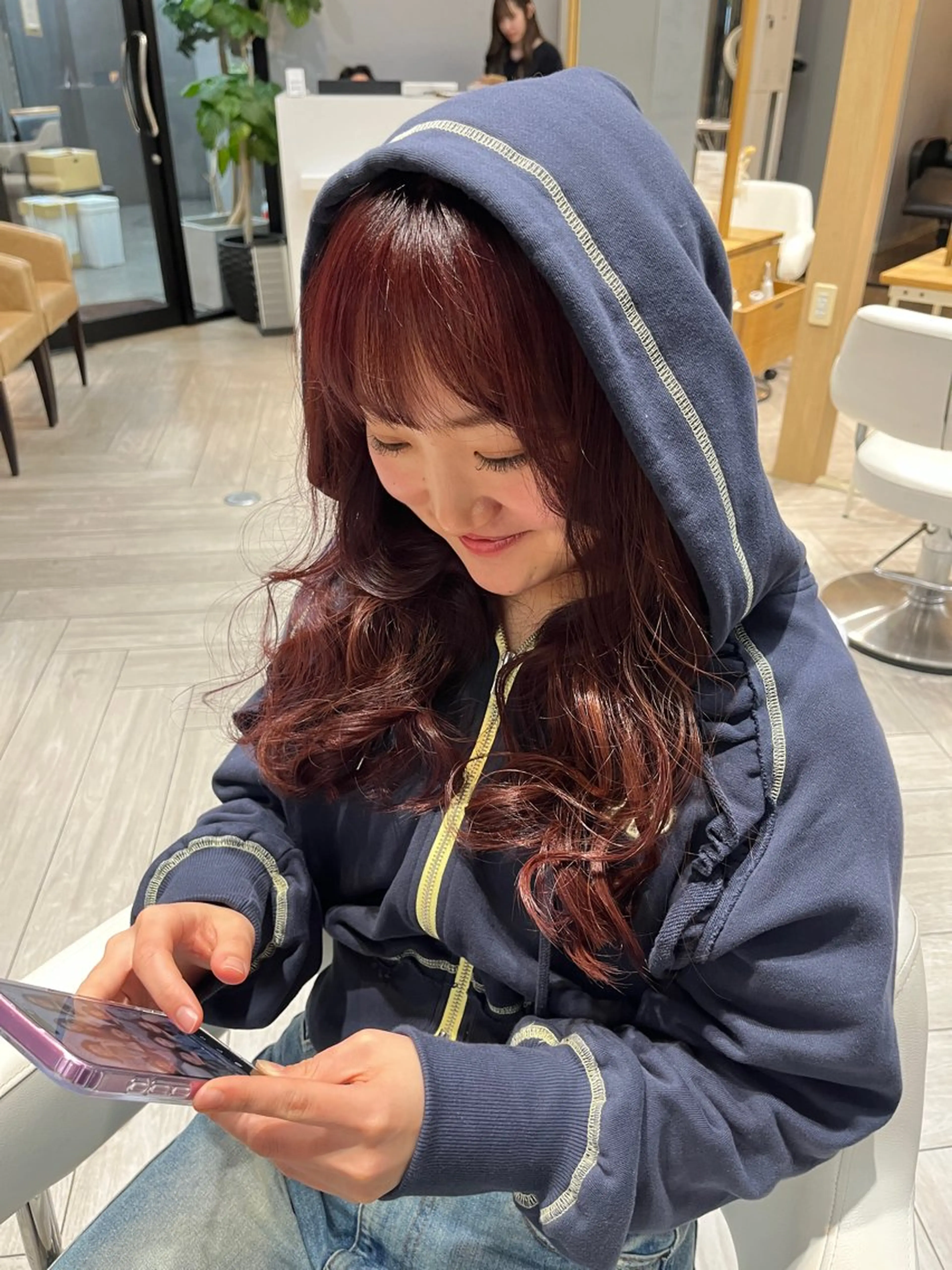 ロング ピンクラベンダー カット ヘアカラー トリートメント AVANCE. chisatoのヘアスタイル