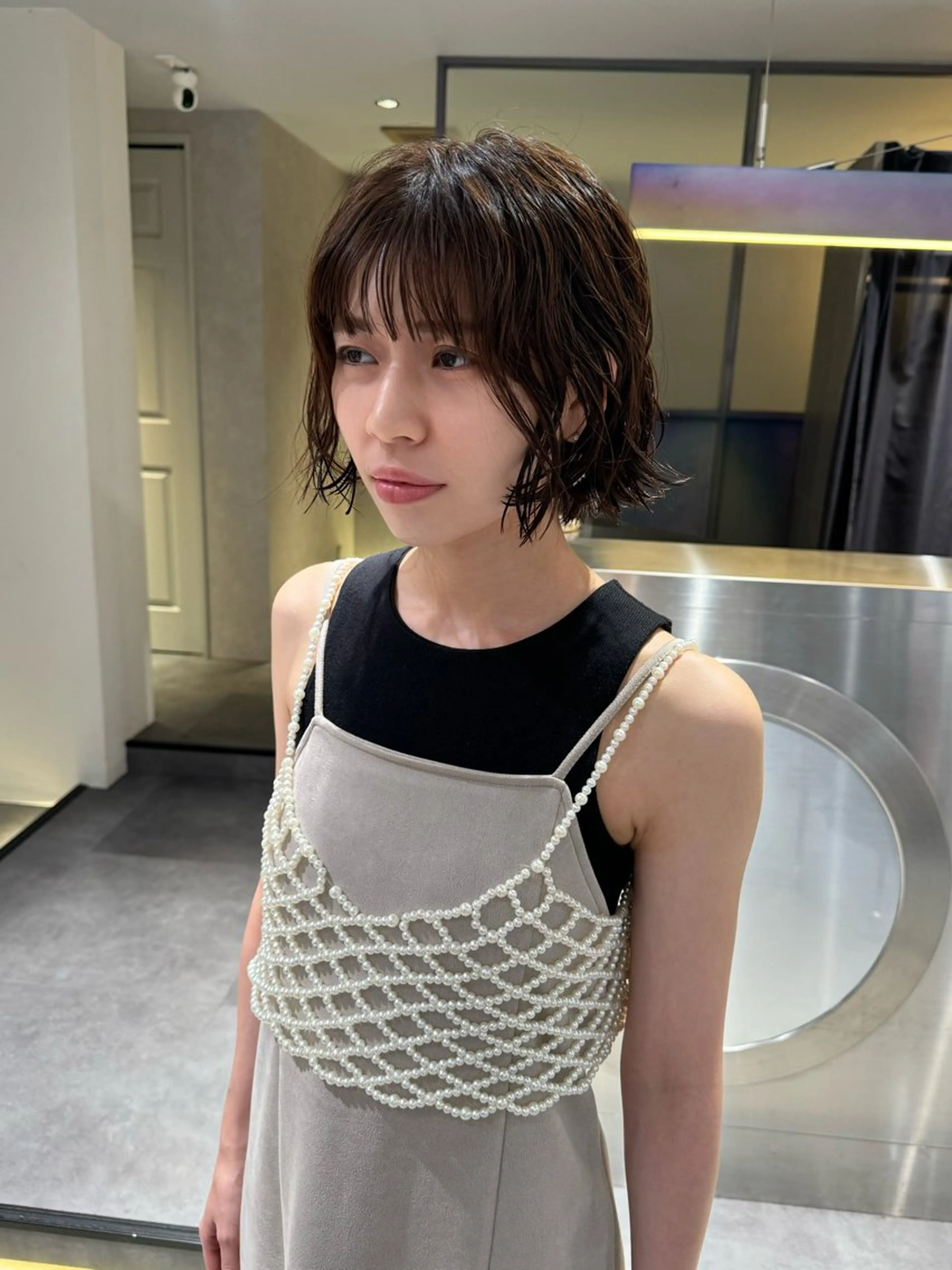 ショート パーマ 切りっぱなしボブ ボブ カット パーマ 🌿パーマ/ボブ/ レイヤー/Mikiのヘアスタイル