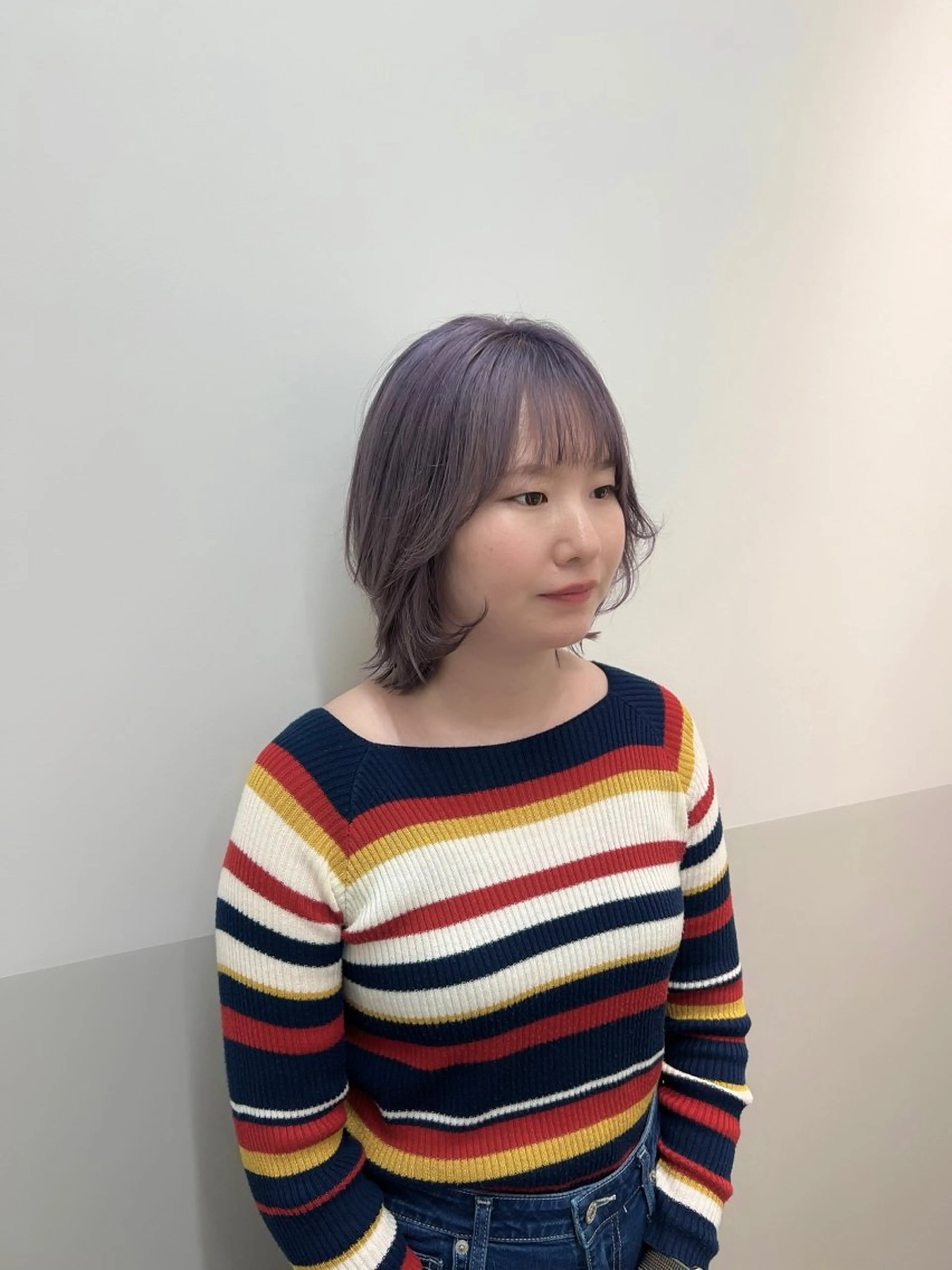 ミディアム ヘアカラー 似合わせレイヤー/ 美髪縮毛矯正/ミナエのヘアスタイル