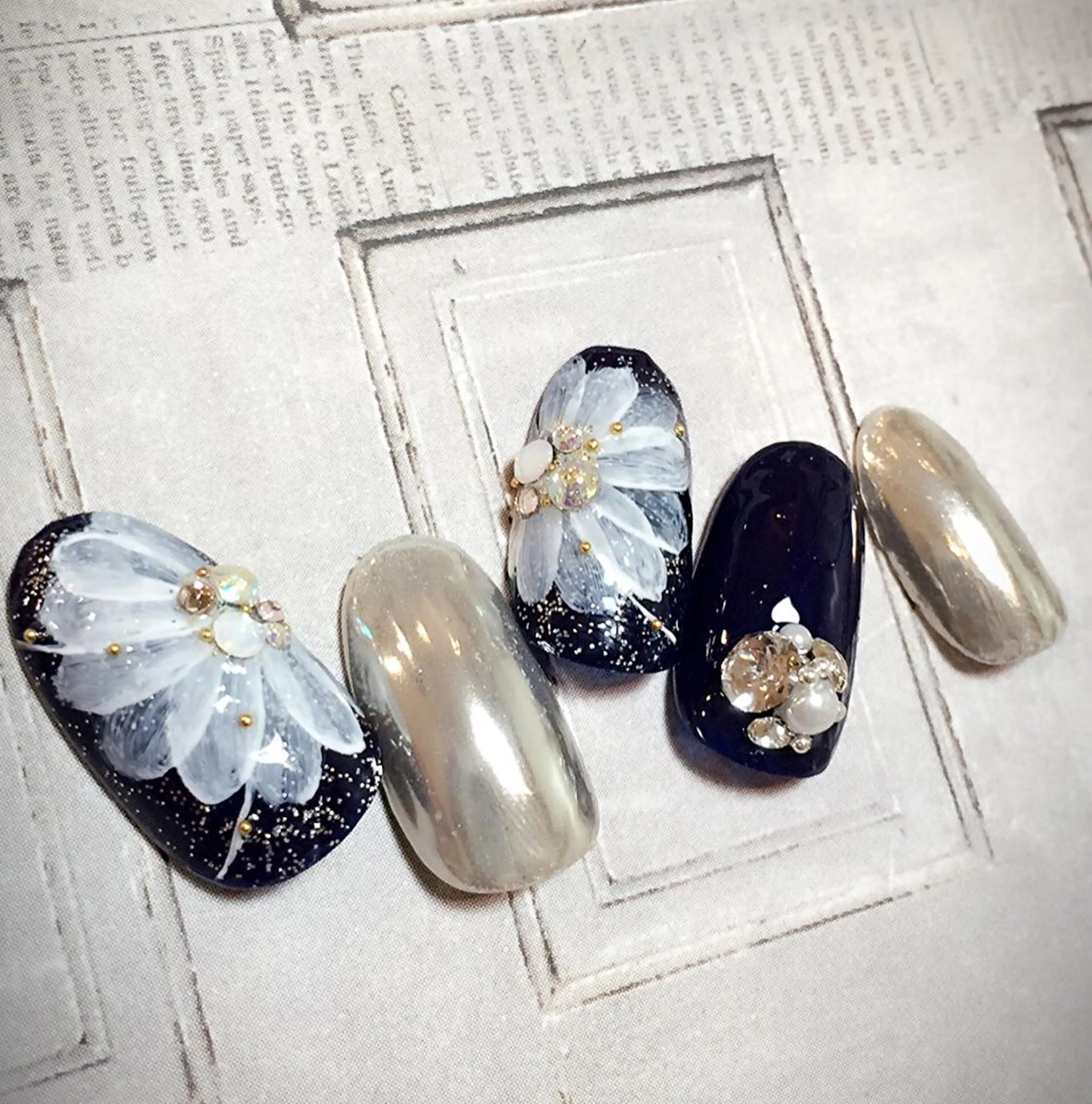 ネイル 成人式 ミラーネイル jdn kayokoのネイルデザイン