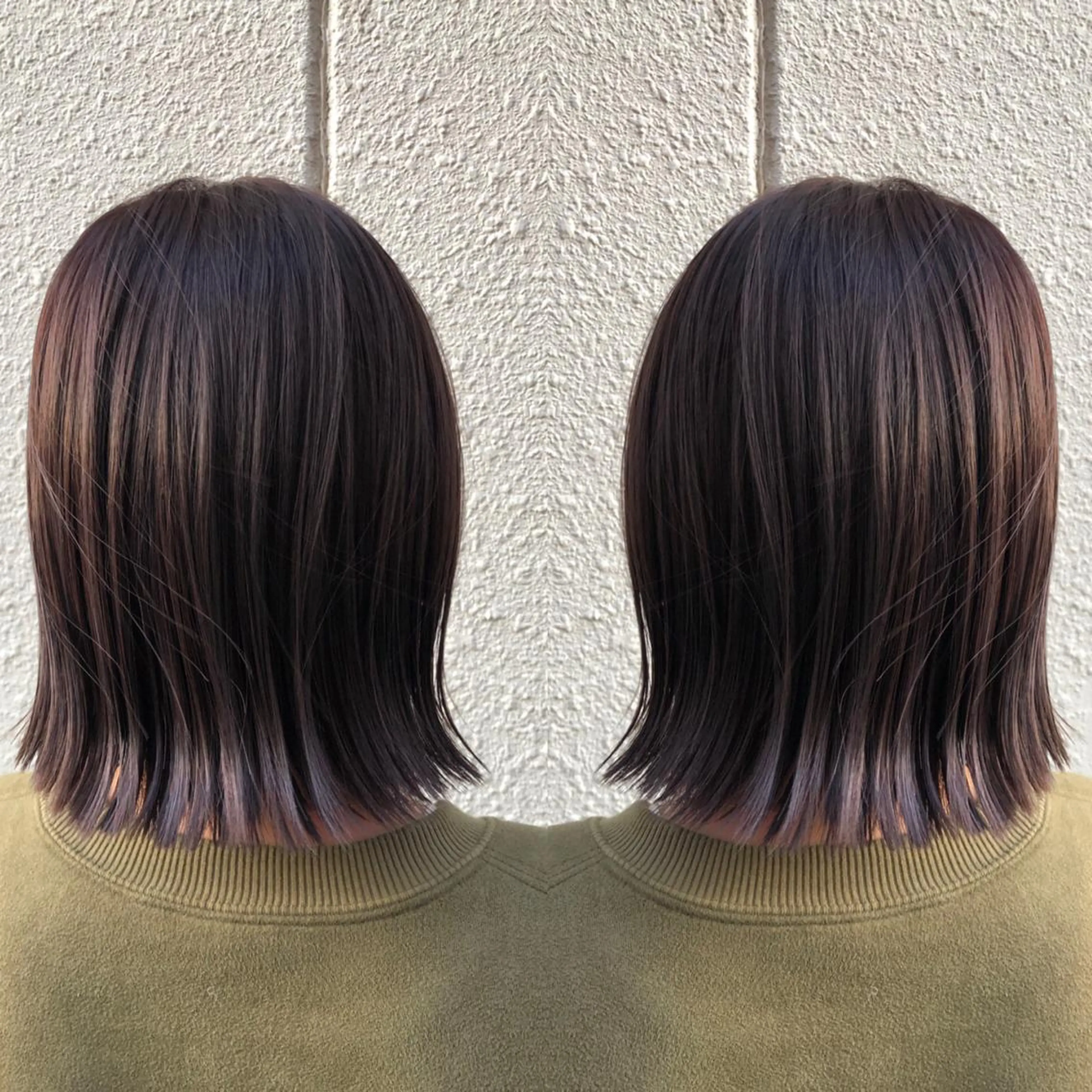 ミディアム カット ヘアカラー トリートメント 艶カラー🩵💛 NANAのヘアスタイル