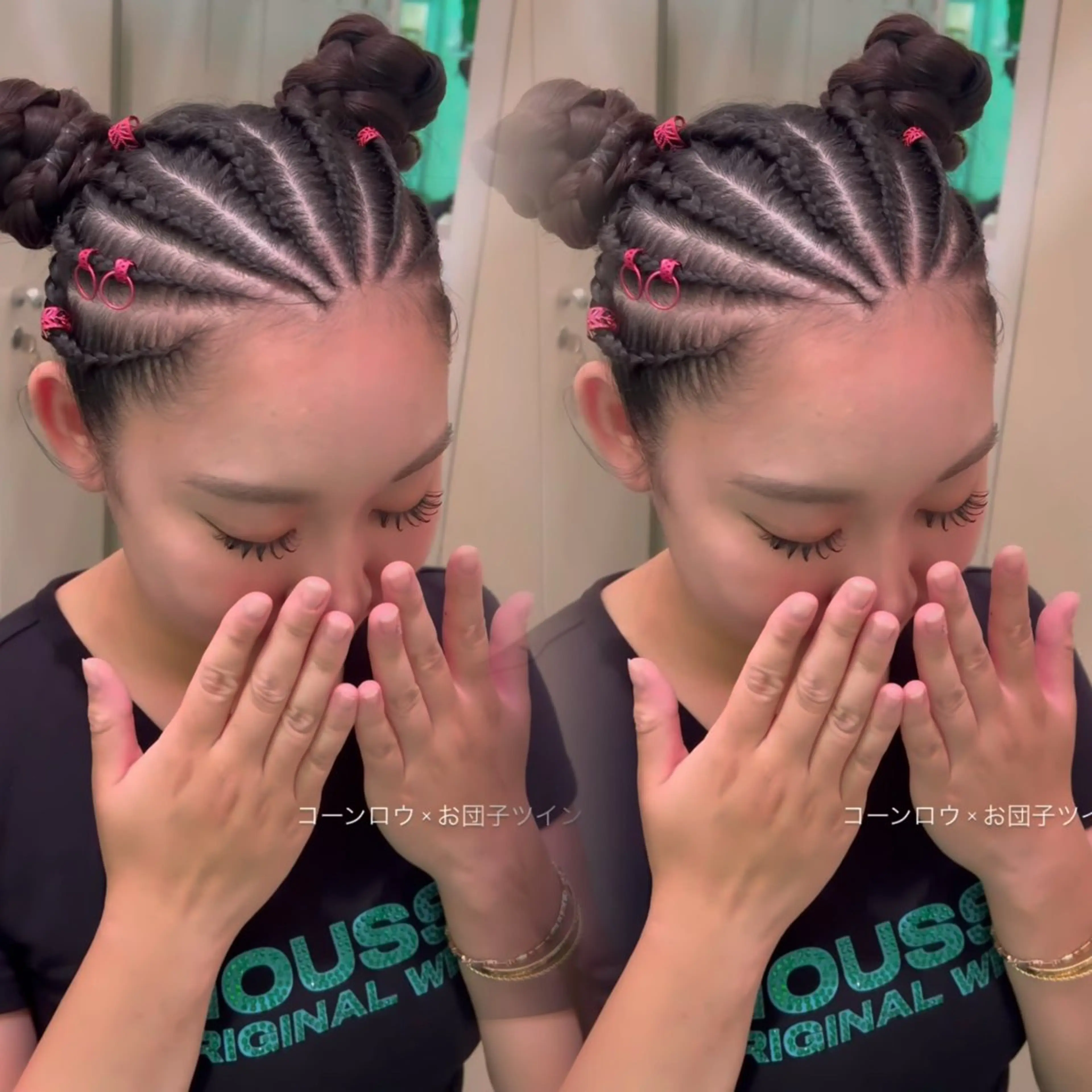 ヘアアレンジ ヘアセット ハイトーンカラー/エ クステ/デザインのヘアスタイル