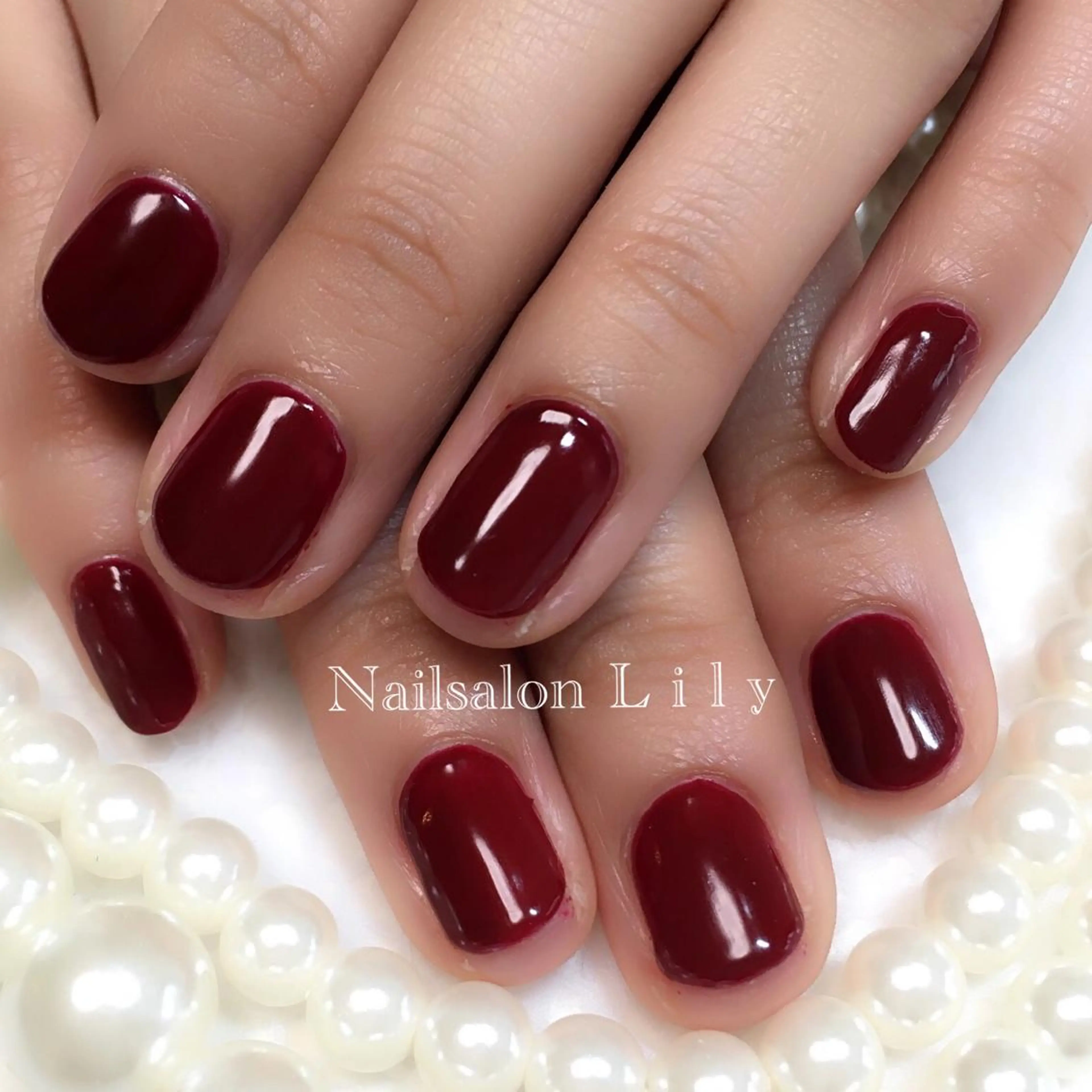 ネイル ボルドー 春ネイル Lily*nail 🌻Mii🌻のネイルデザイン