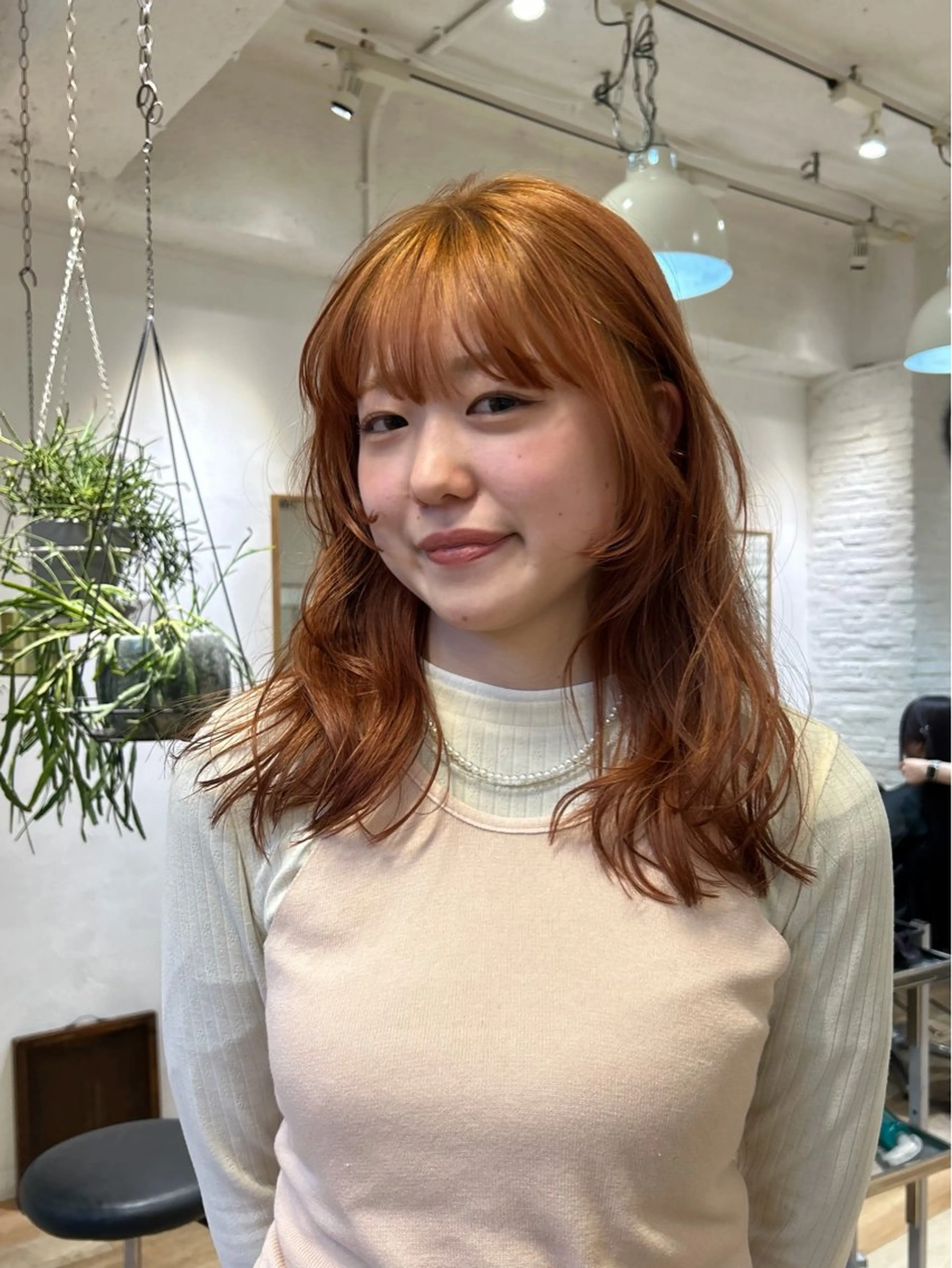セミロング カラー カット ヘアカラー トリートメント じゅわっと暖色カラー 🍊Moemiのヘアスタイル