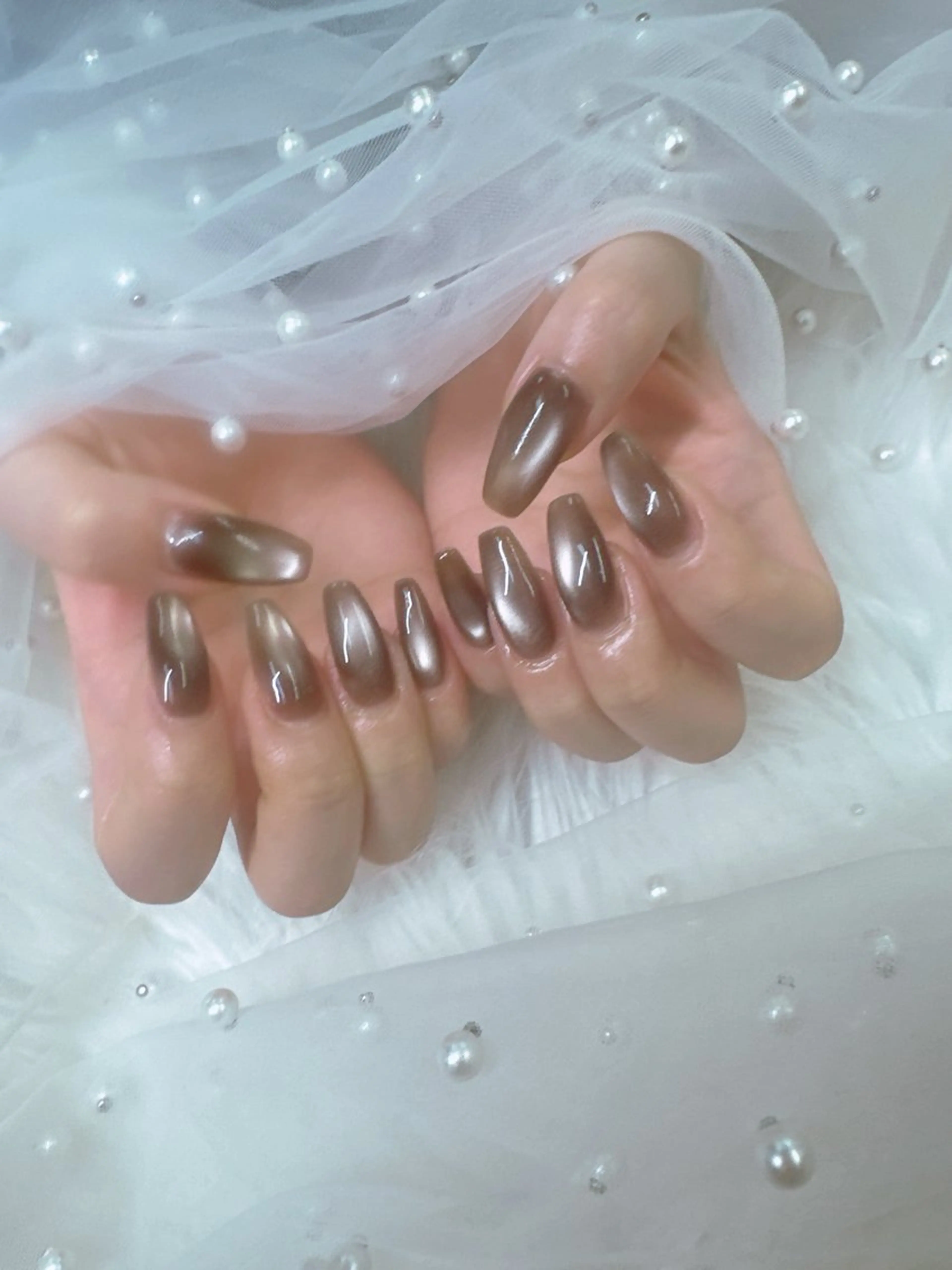 ネイル 成人式 長さ出し フレンチネイル ジェルネイル ロングネイル ハンドネイル Queeens nailのネイルデザイン