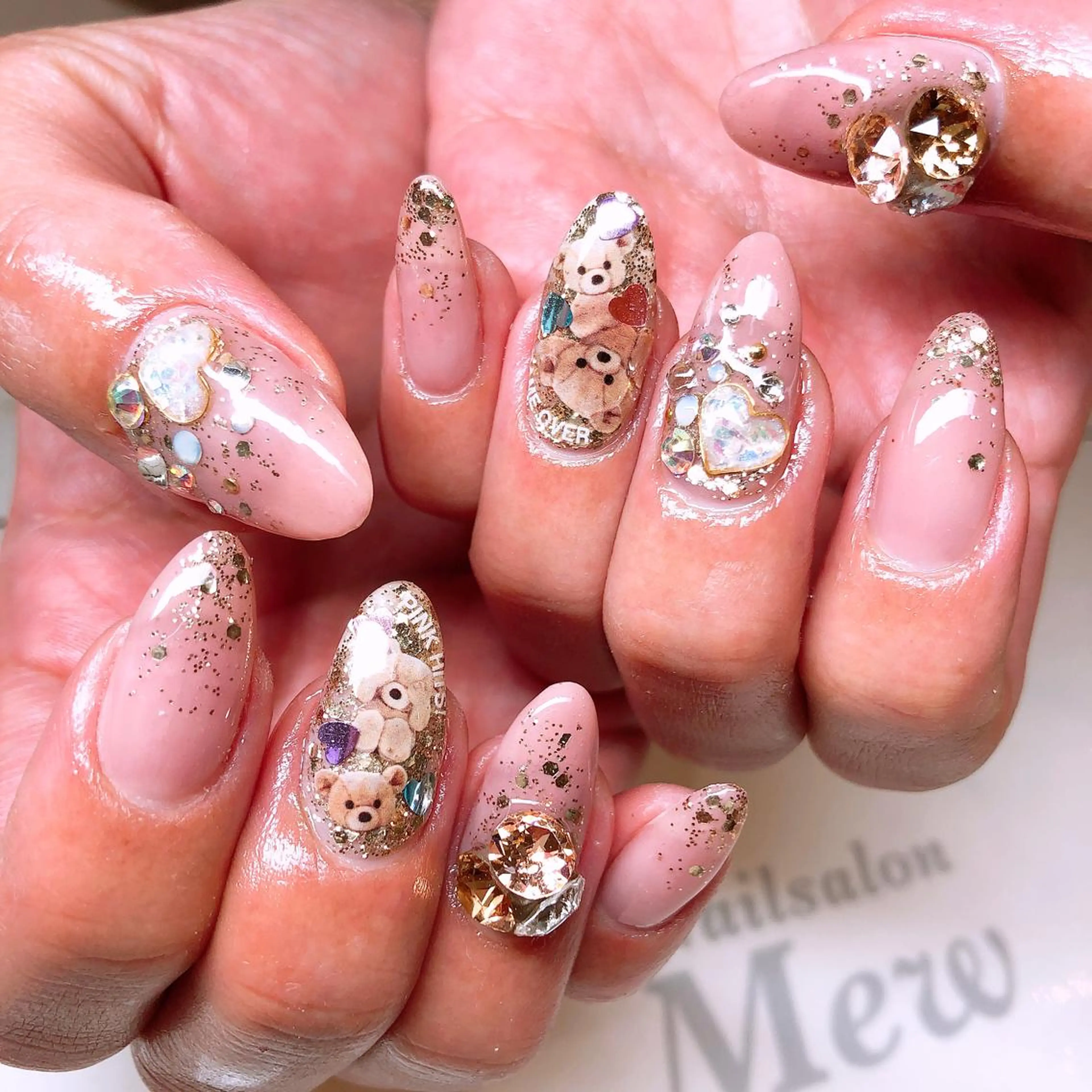 ロング カラー ネイル キラキラネイル Nailsalon Mew❤︎のネイルデザイン