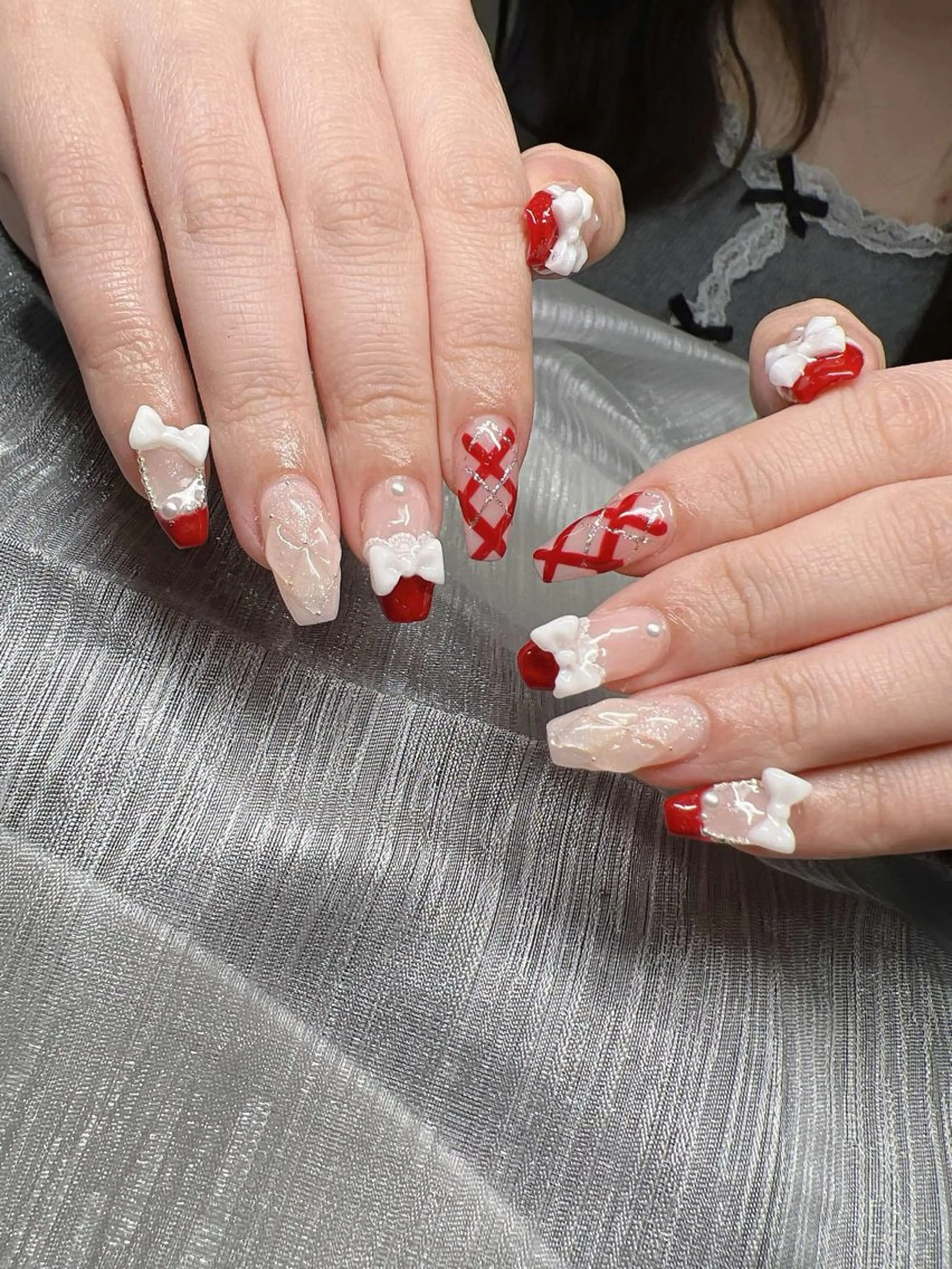 ネイル 長さ出し グラデーション キラキラネイル マグネットネイル ミラーネイル Lee Nails チップ長さだし専門店のネイルデザイン