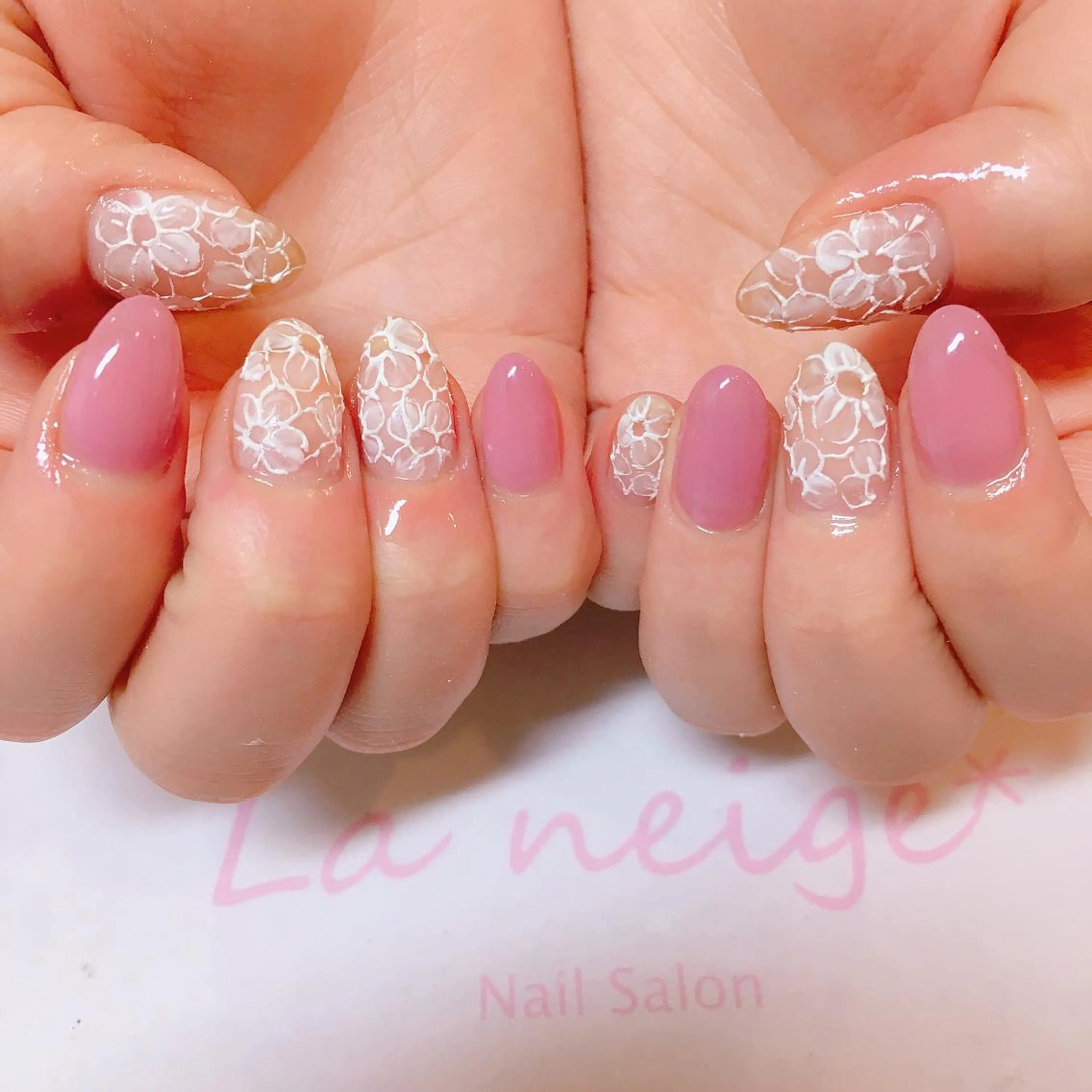 ネイル レース La neige* yuki 🐩🌙のネイルデザイン