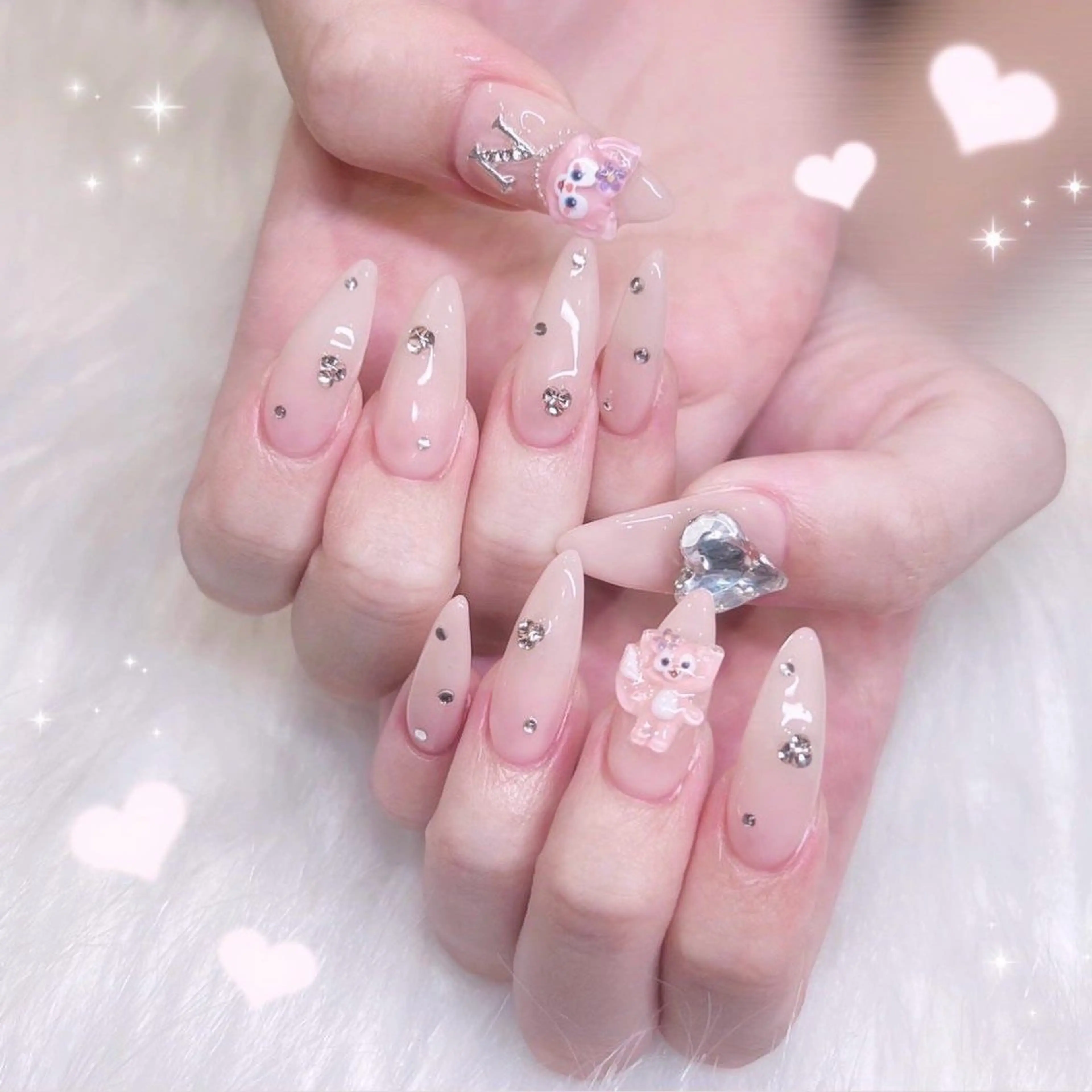 ネイル フレンチネイル キラキラネイル 韓国ネイル シンプルネイル ワンホンネイル ハンドネイル MEI Nailのネイルデザイン