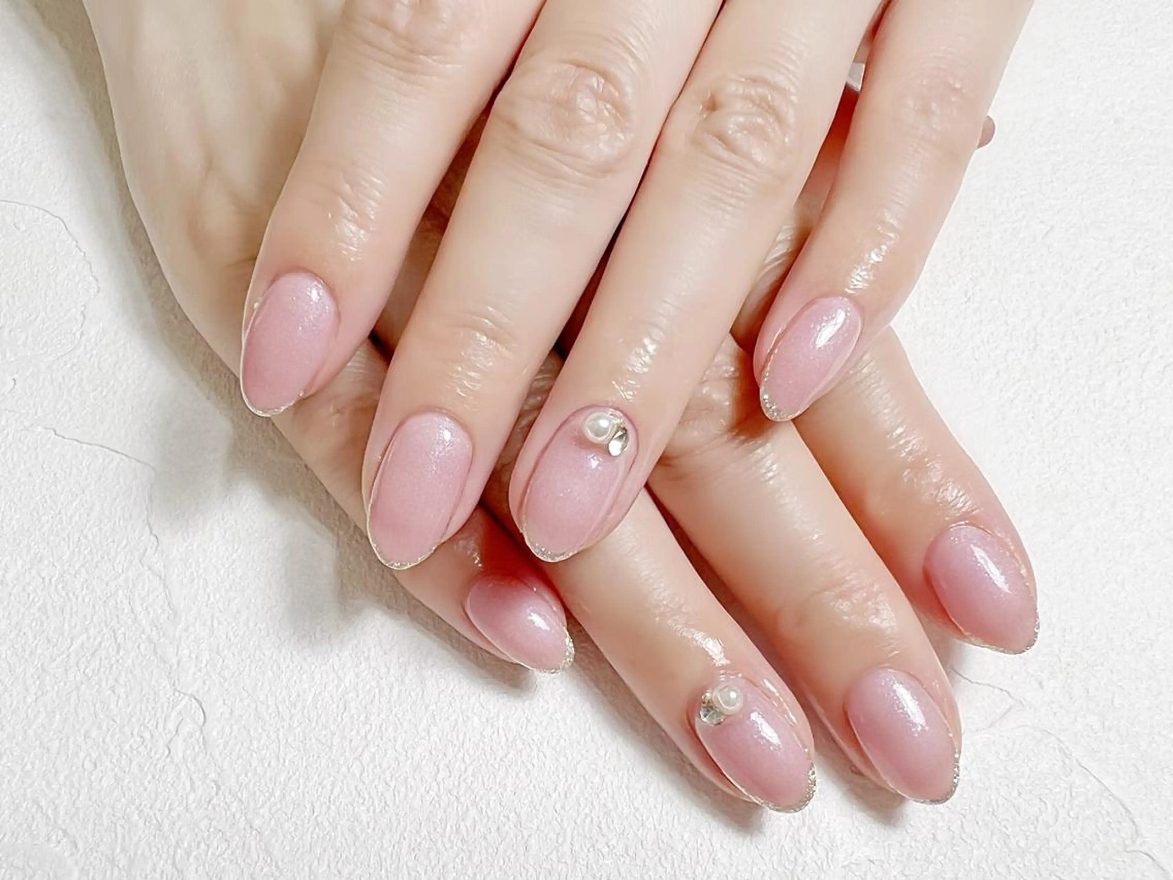 ネイル アートネイル ラメ(グリッター) オフィスネイル ワンカラーネイル ピンク rouse nail RISATOのネイルデザイン