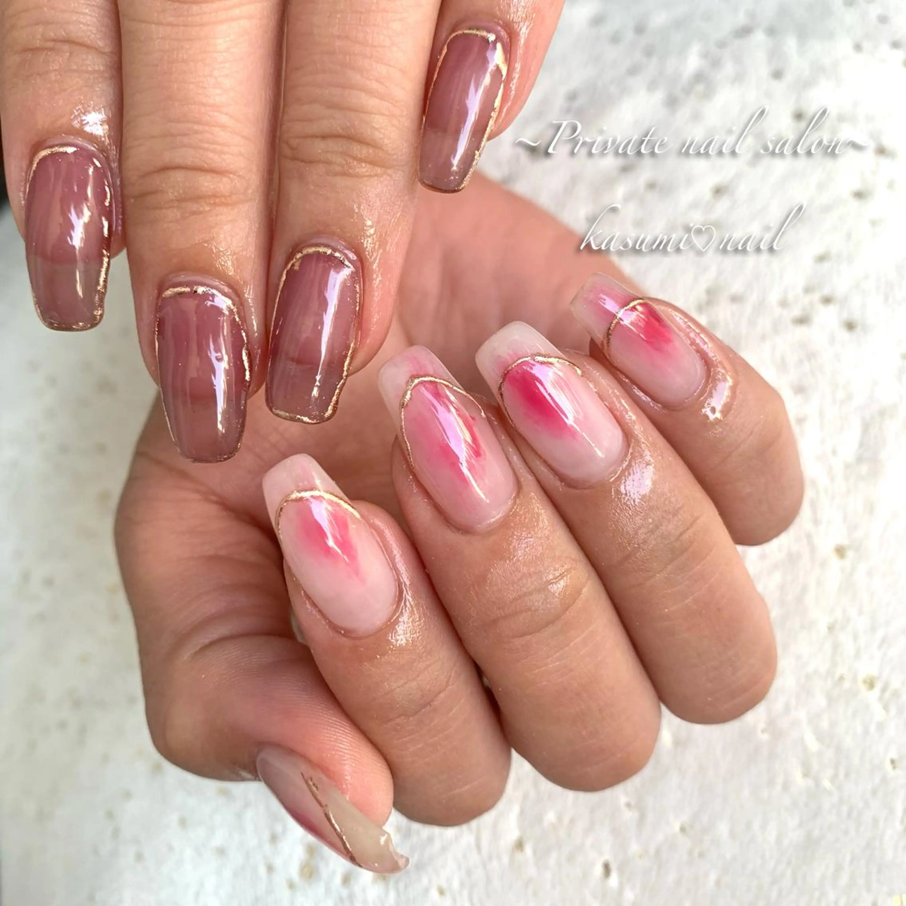 ネイル アートネイル ラメ(グリッター) マグネットネイル ミラーネイル 持ち込み KASUMI♡ Nailのネイルデザイン