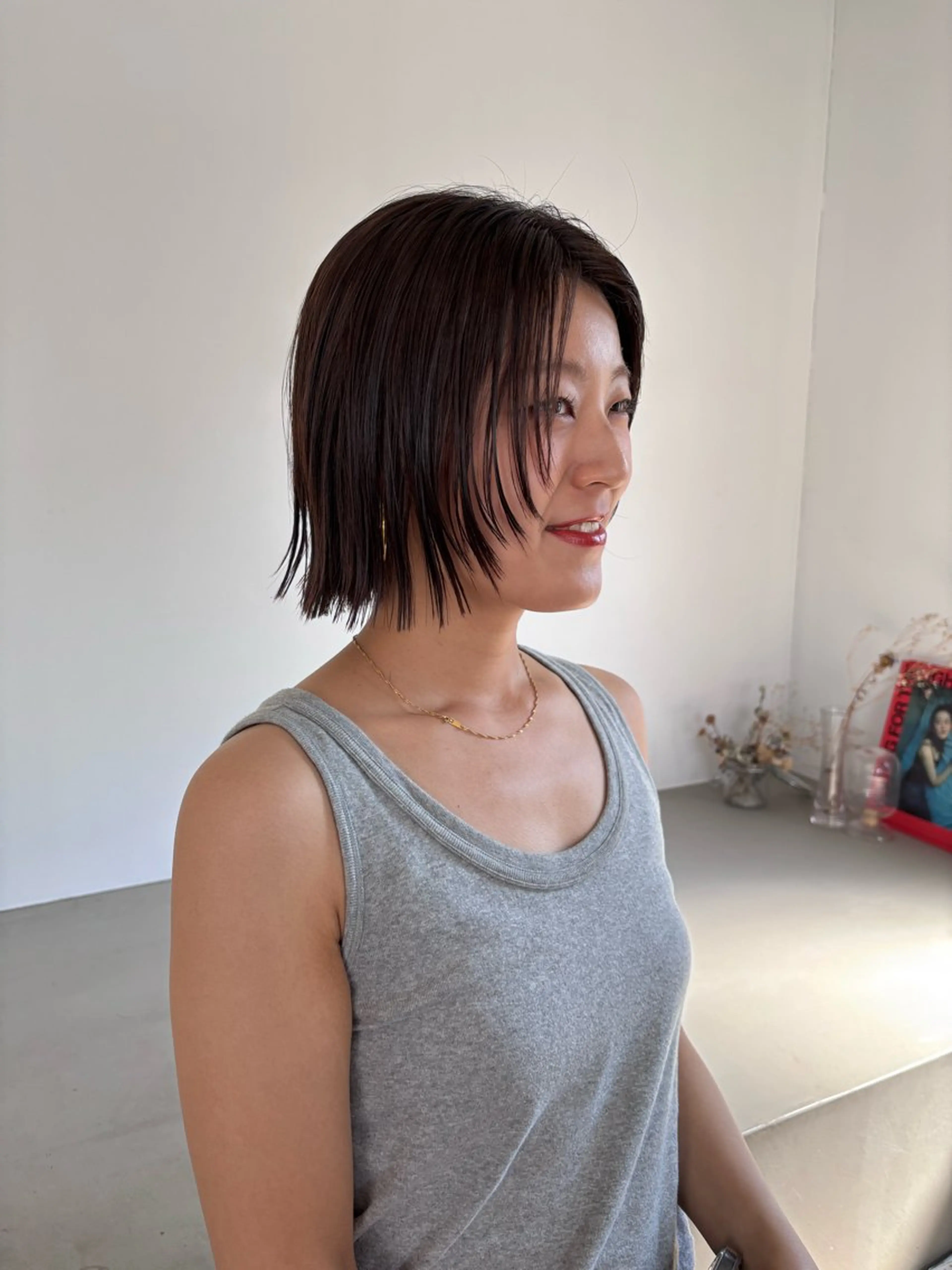 ショート カラー ボブレイヤー ボブ レイヤーカット カット ヘアカラー トリートメント Takuma Suzuki中目黒のヘアスタイル