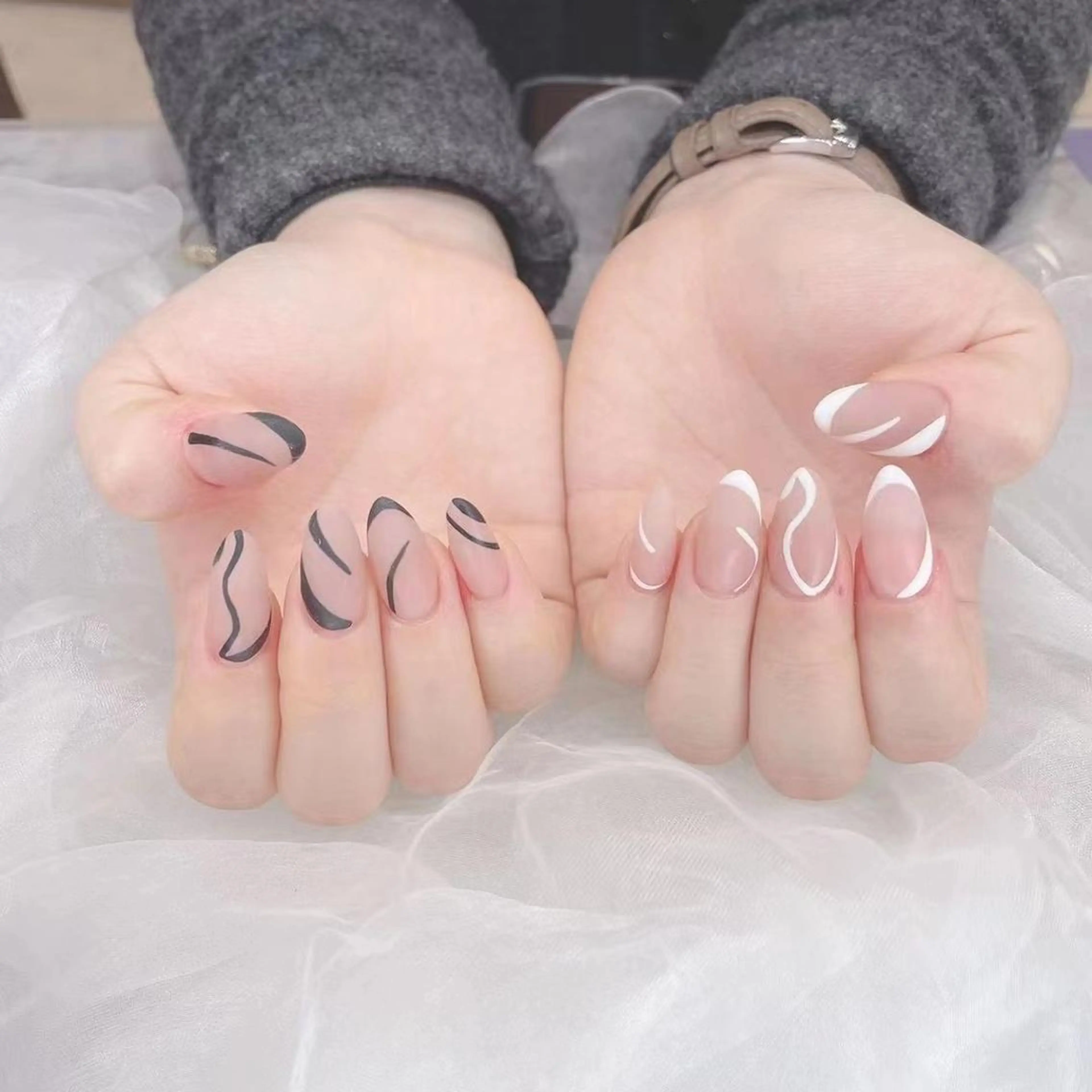 ネイル クリアネイル フレンチネイル マットネイル ピンク ホワイト Babarla Nailのネイルデザイン