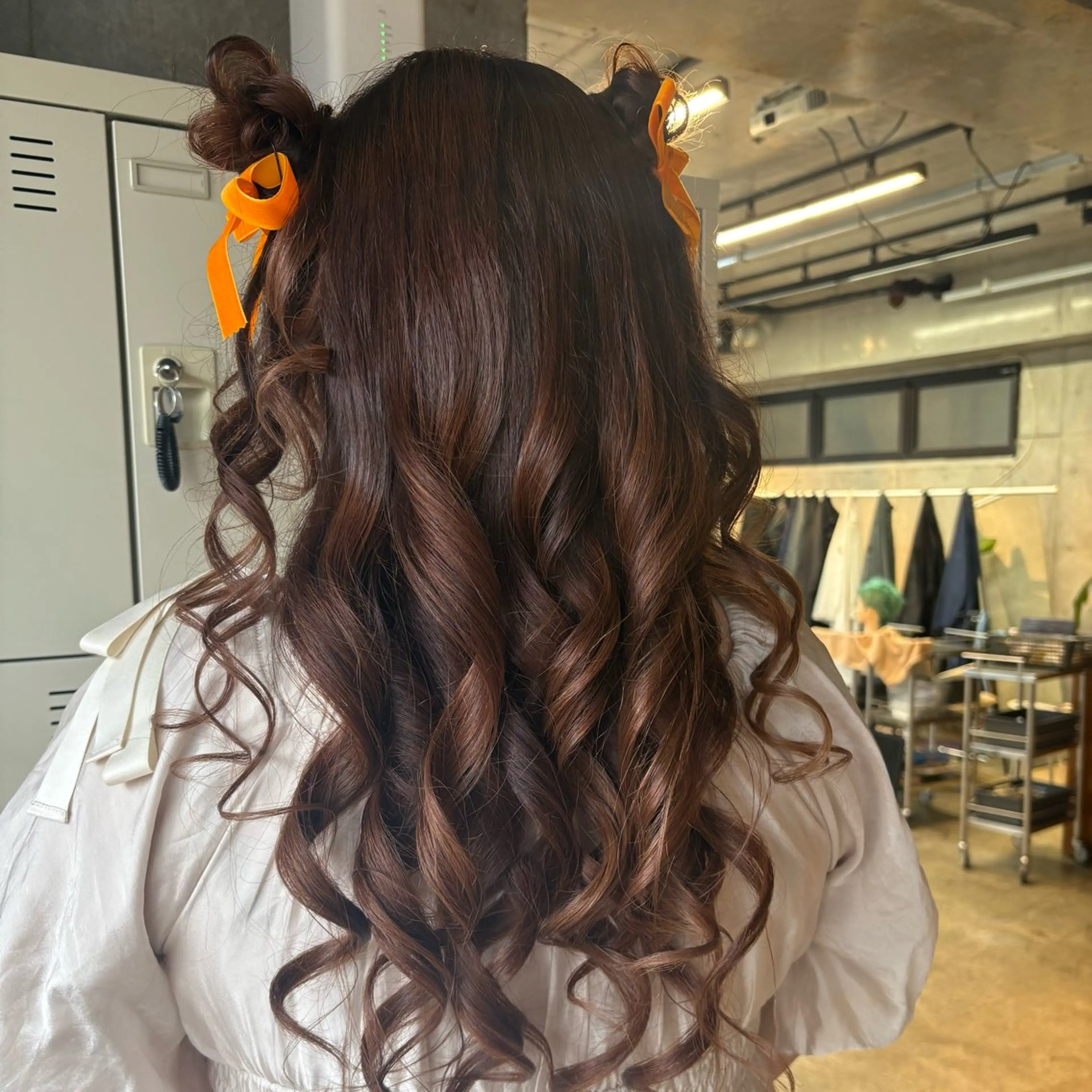 セミロング ヘアアレンジ ヘアセット うる艶/透明感カラー 🐇🤍もものヘアスタイル