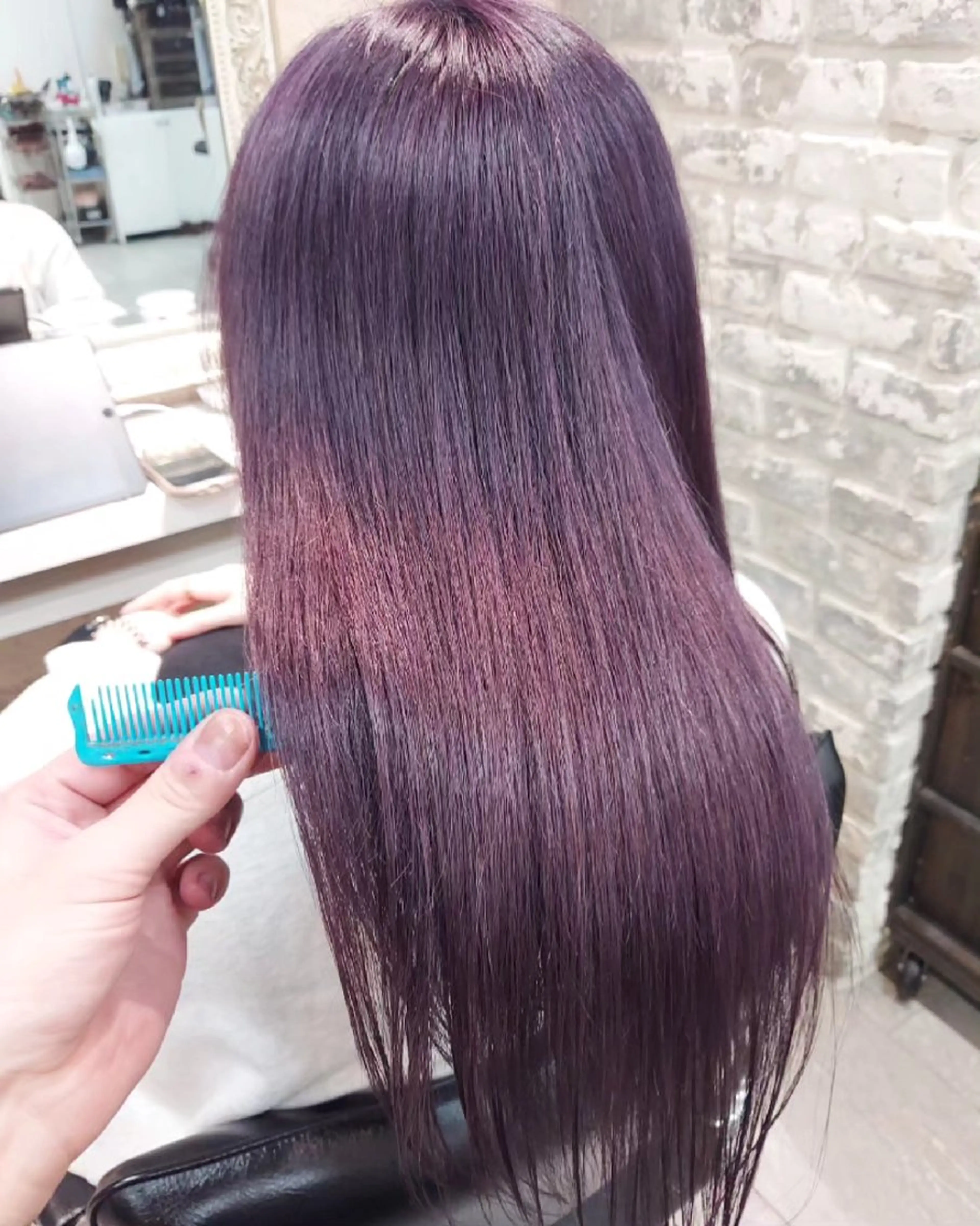 カラー ロング ディープパープル パープルカラー ヘアカラー トリートメント ブリーチ・ハイトーン 特化🎉内山のヘアスタイル